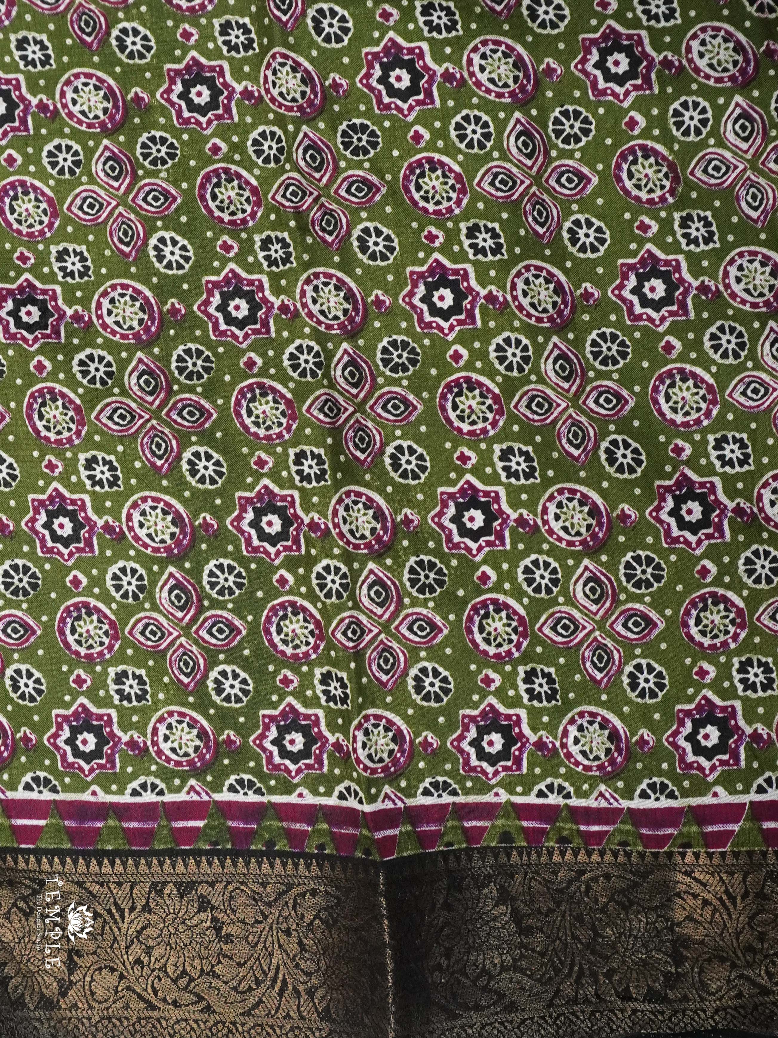 Ajrakh Printed Gaji Silk Saree | TTDS2030