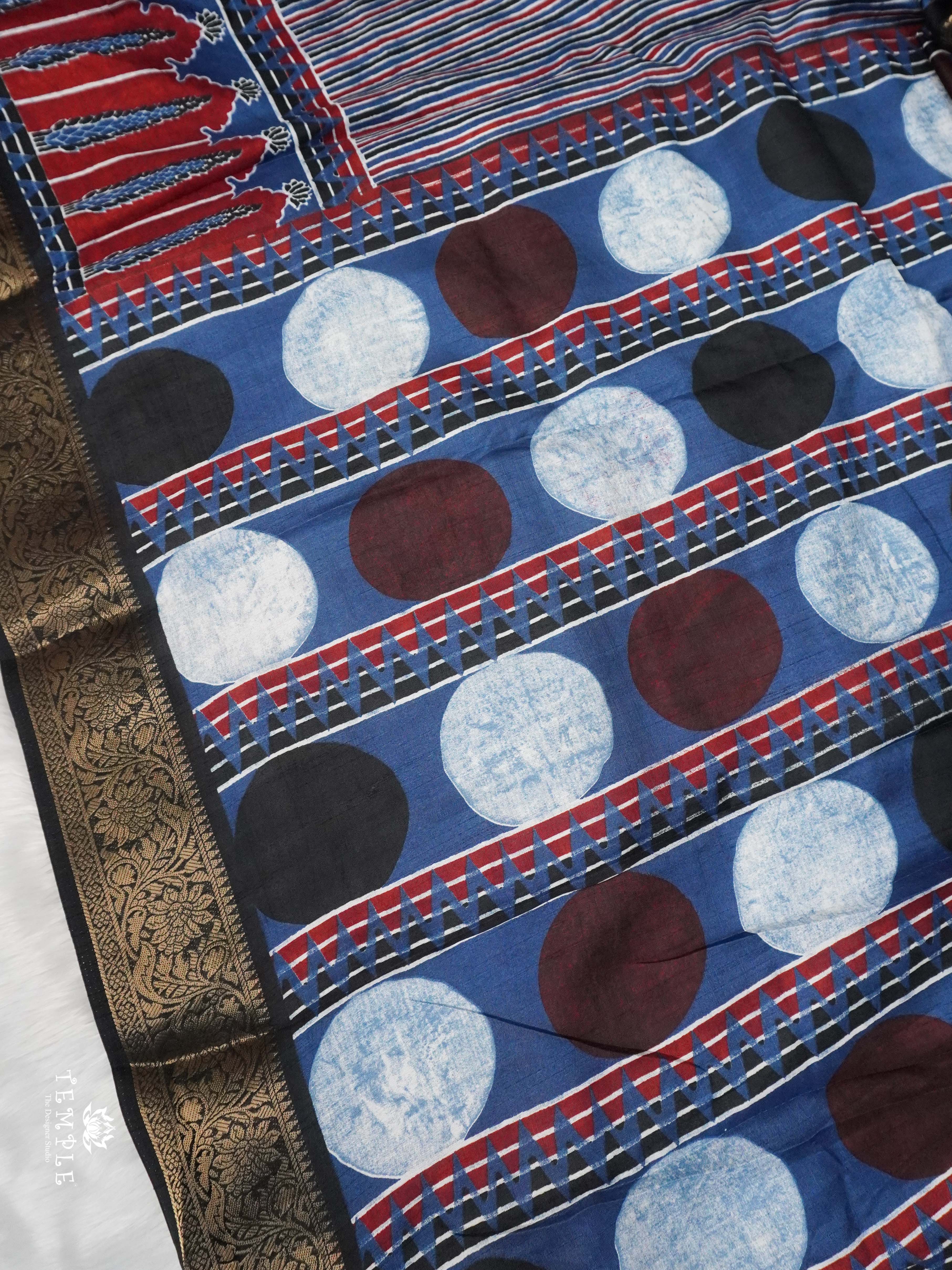 Ajrakh Printed Gaji Silk Saree | TTDS2030