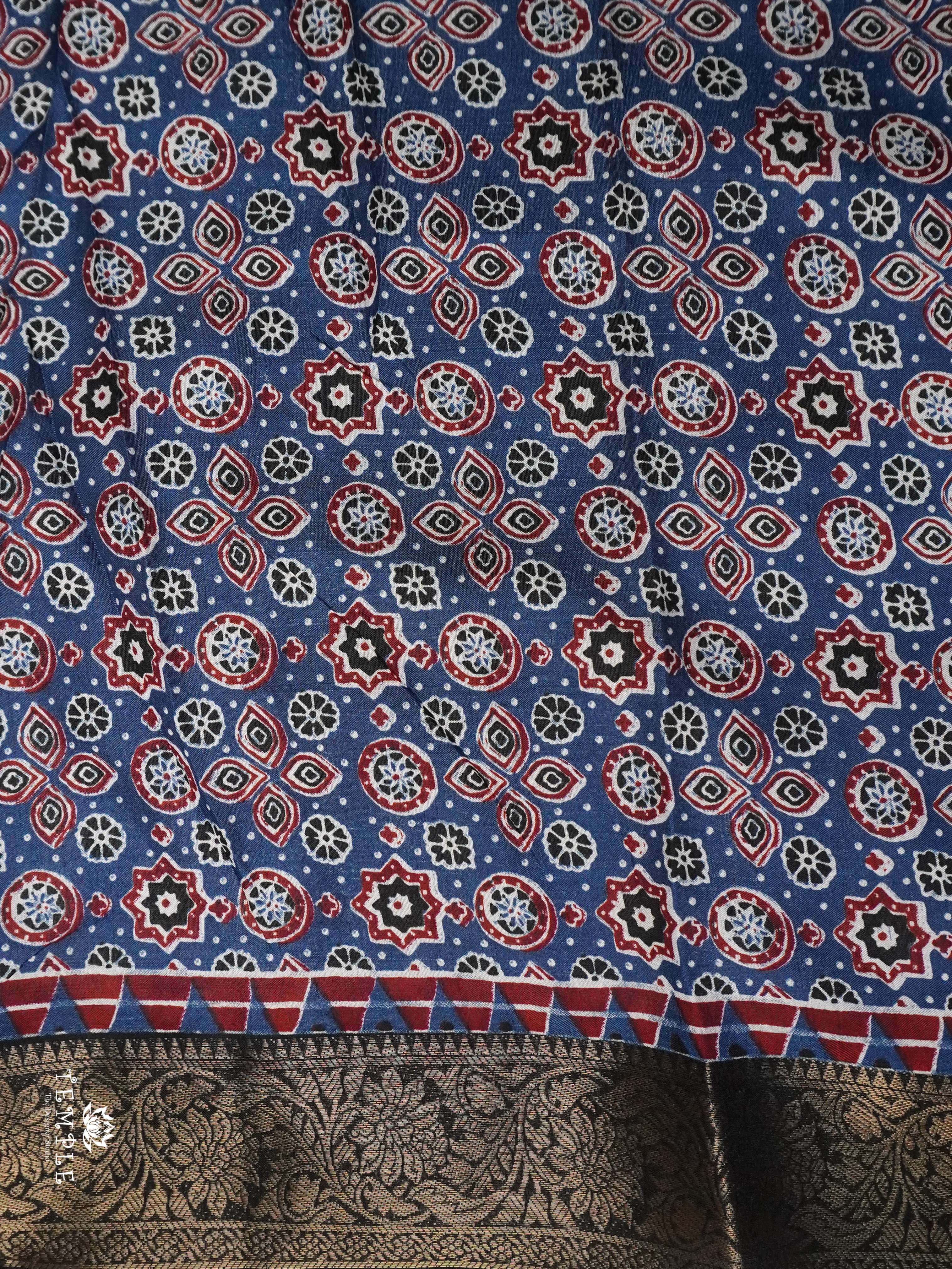 Ajrakh Printed Gaji Silk Saree | TTDS2030