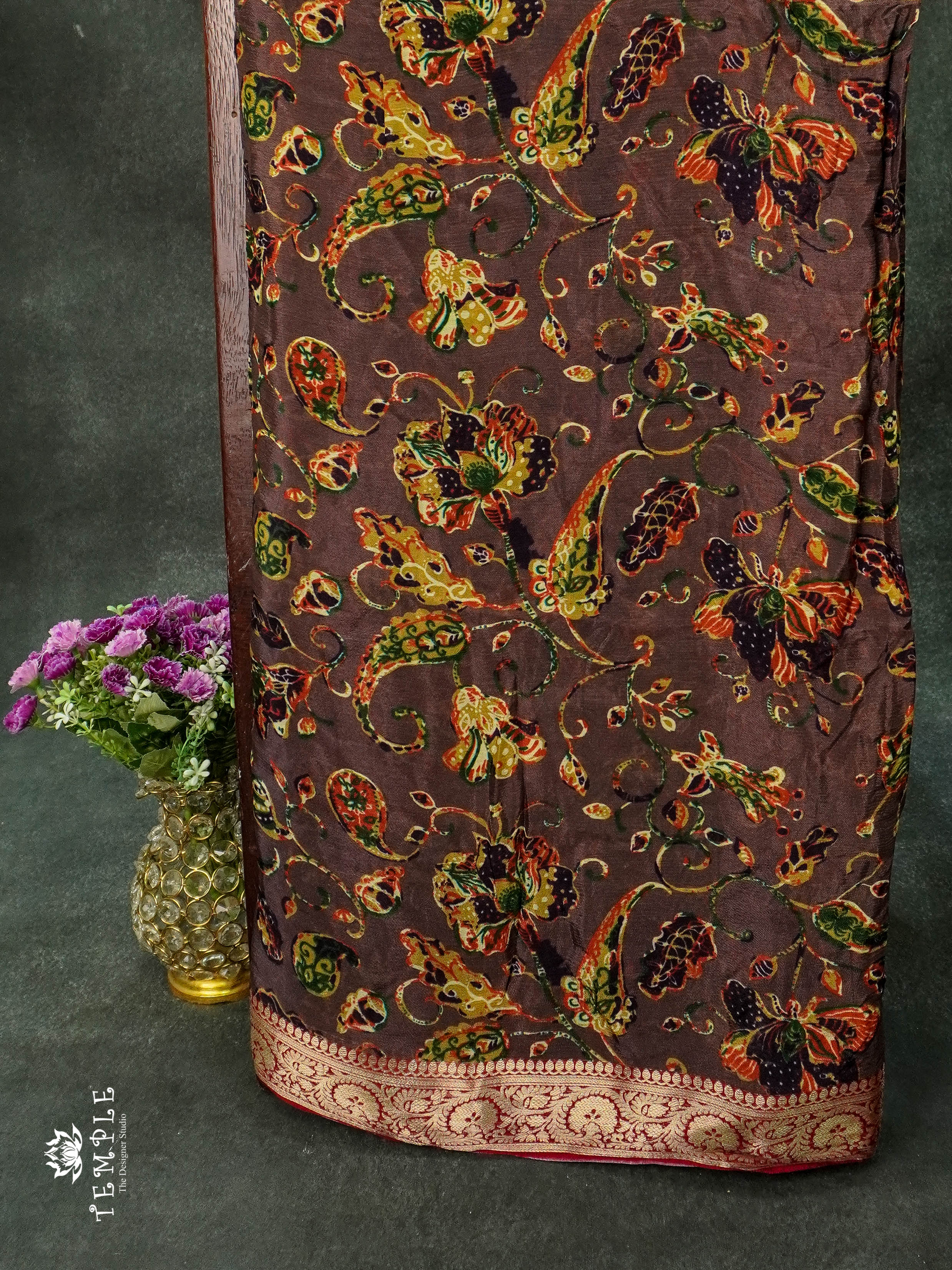 Wrinkle Crape Saree  | TTDS1059