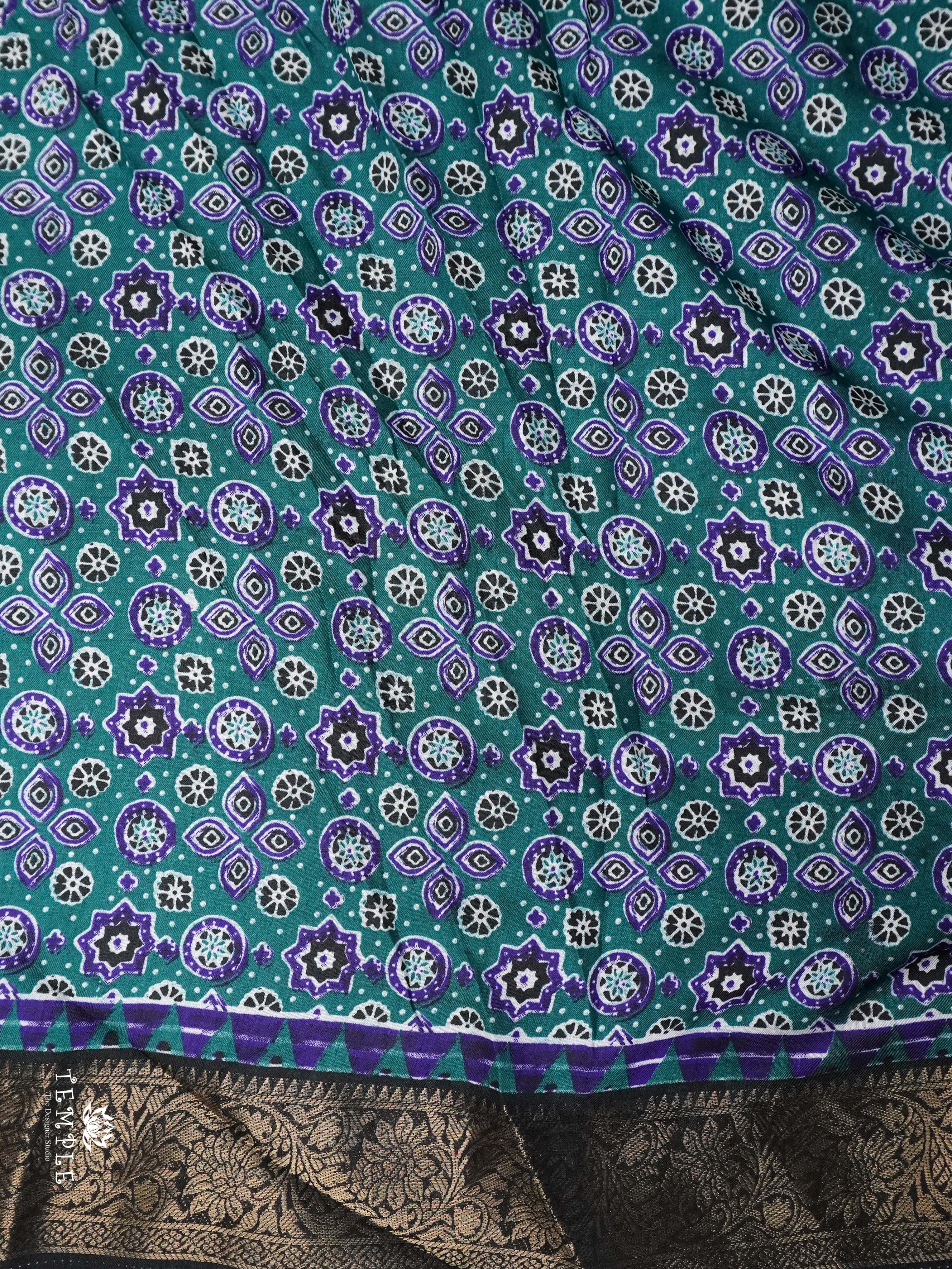 Ajrakh Printed Gaji Silk Saree | TTDS2030