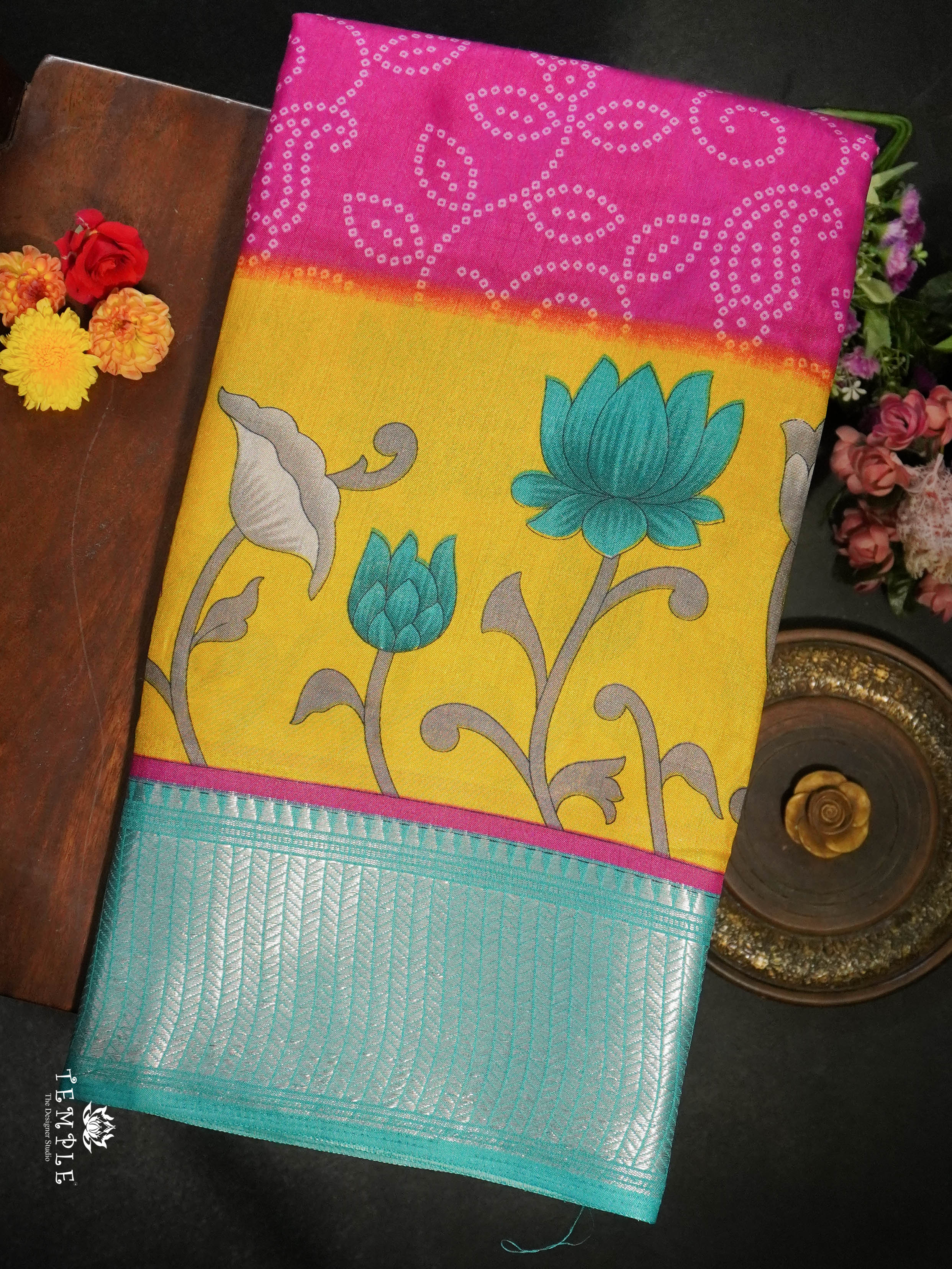 Dola Silk Saree with Bandhini Designs| TTDS1512 | Merry Deals