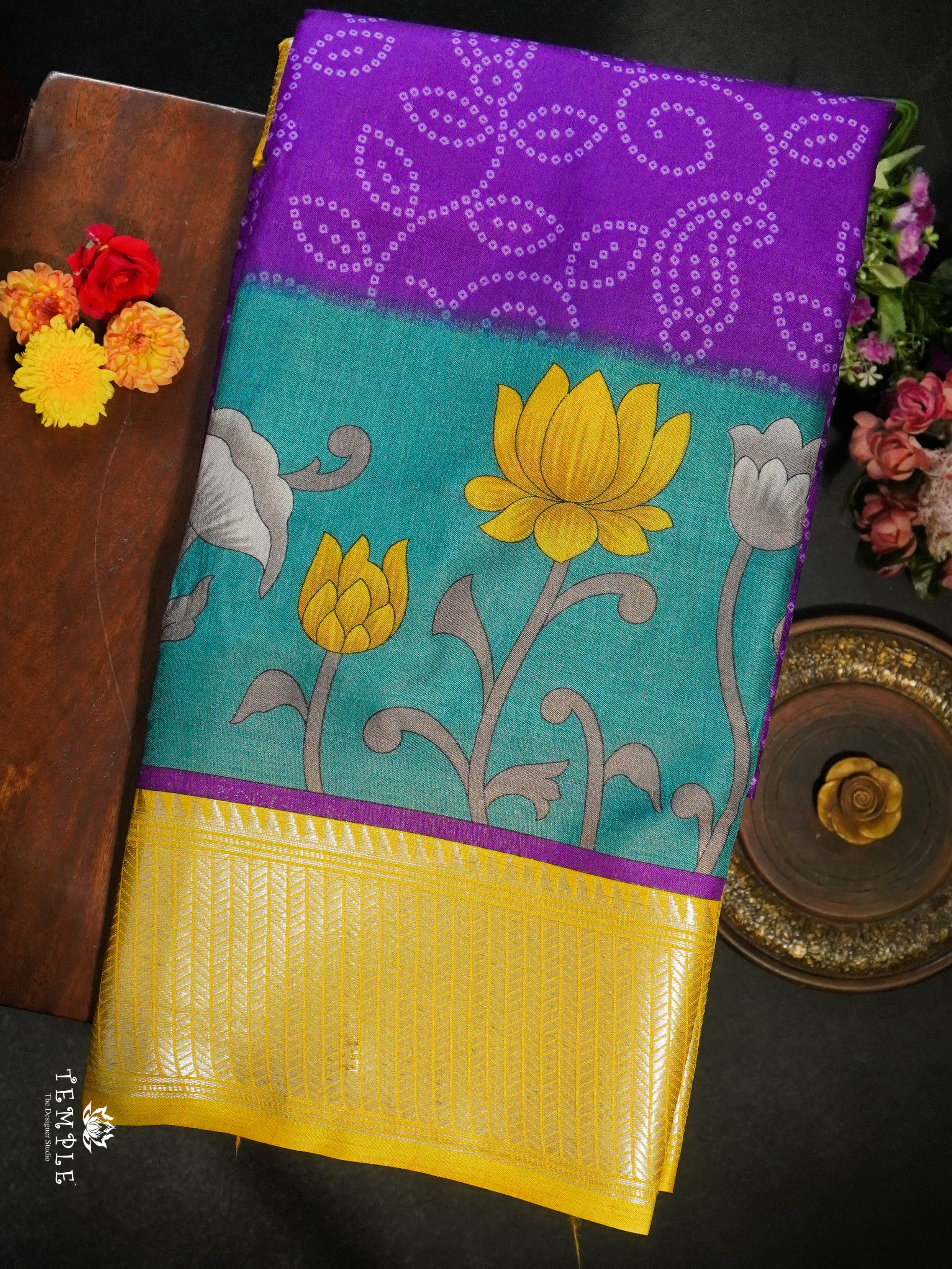 Dola Silk Saree with Bandhini Designs| TTDS1512 | Merry Deals