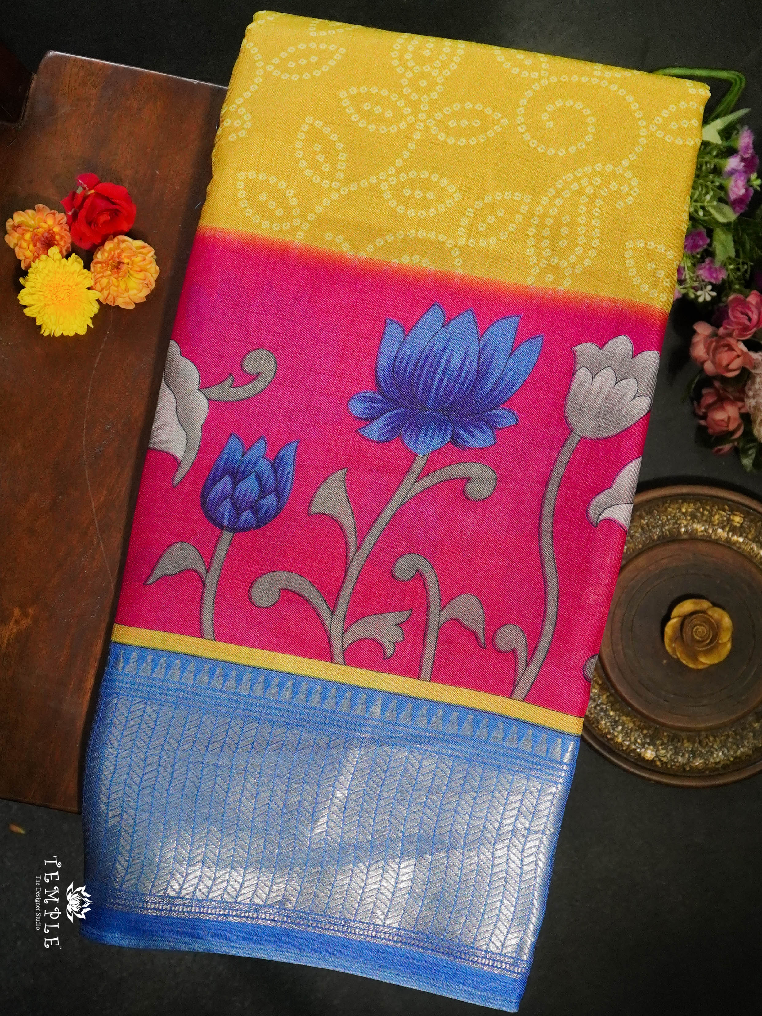 Dola Silk Saree with Bandhini Designs| TTDS1512 | Merry Deals