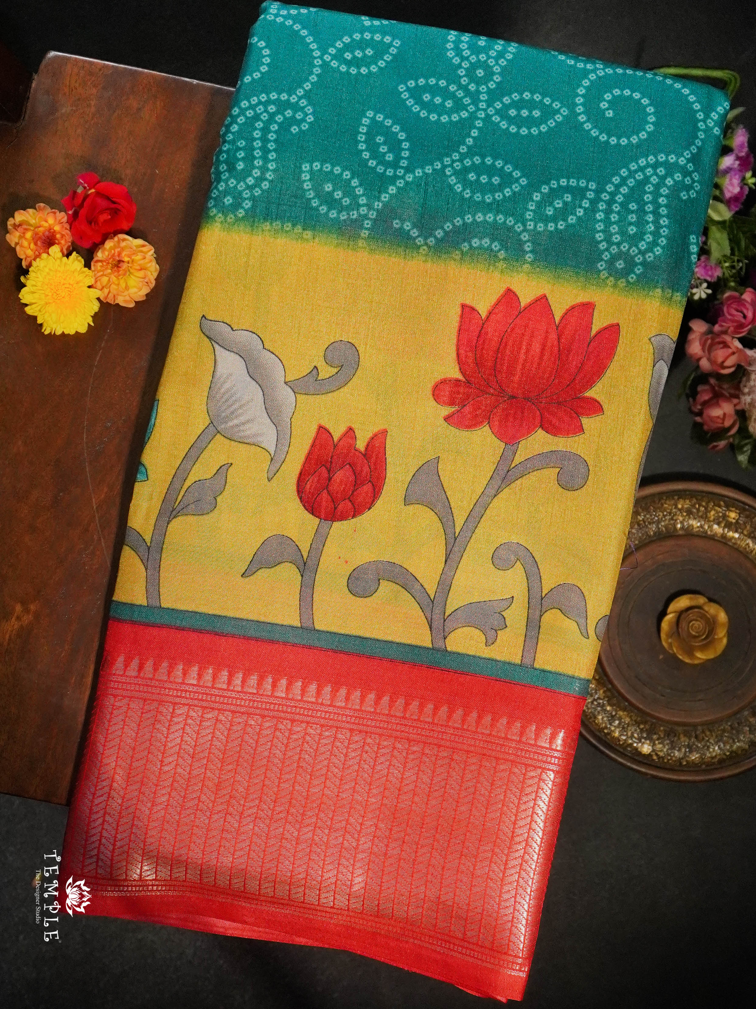 Dola Silk Saree with Bandhini Designs| TTDS1512 | Merry Deals