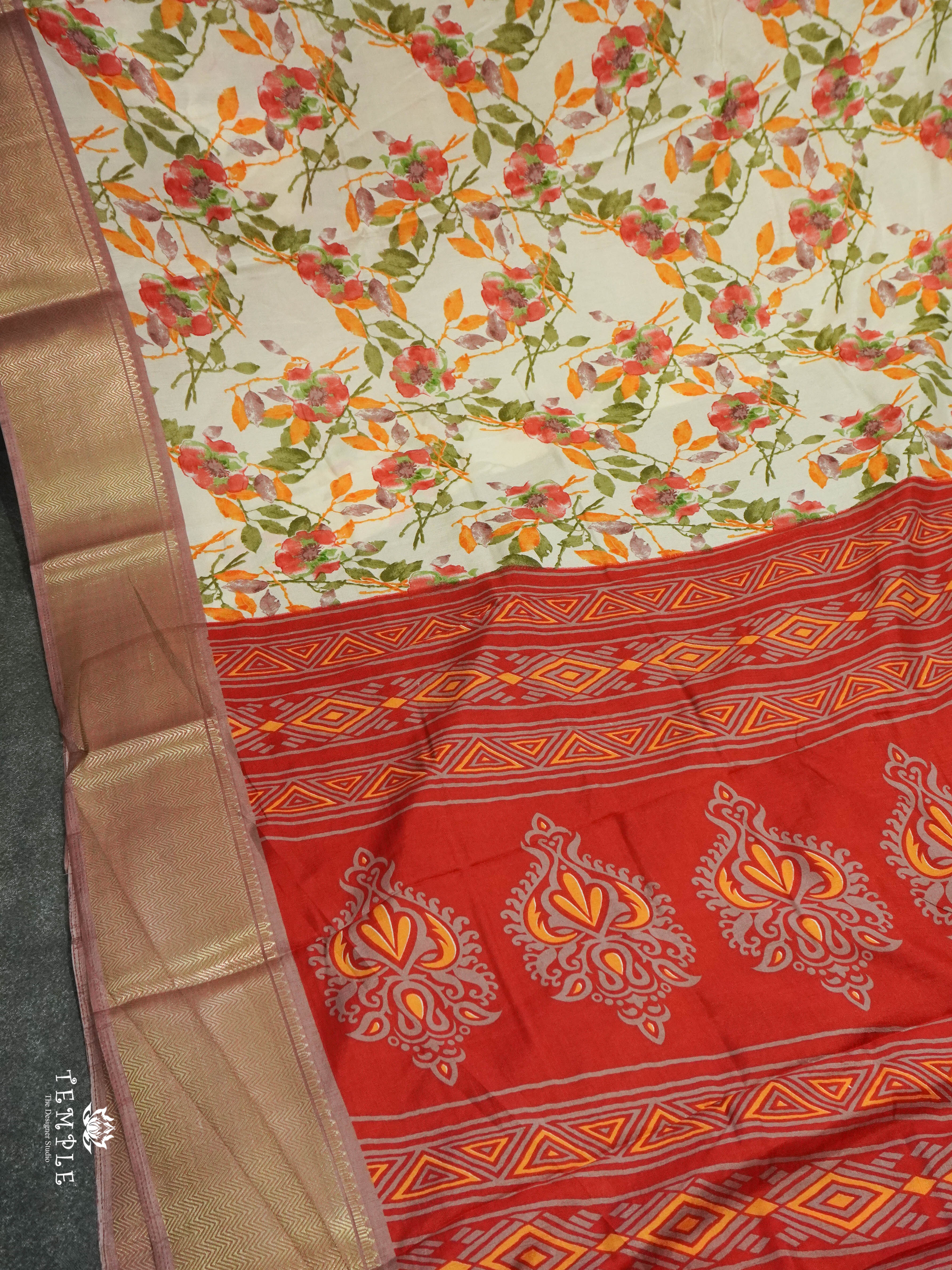 Dola Silk Saree with Floral Designs | TTDS1511 | Merry Deals