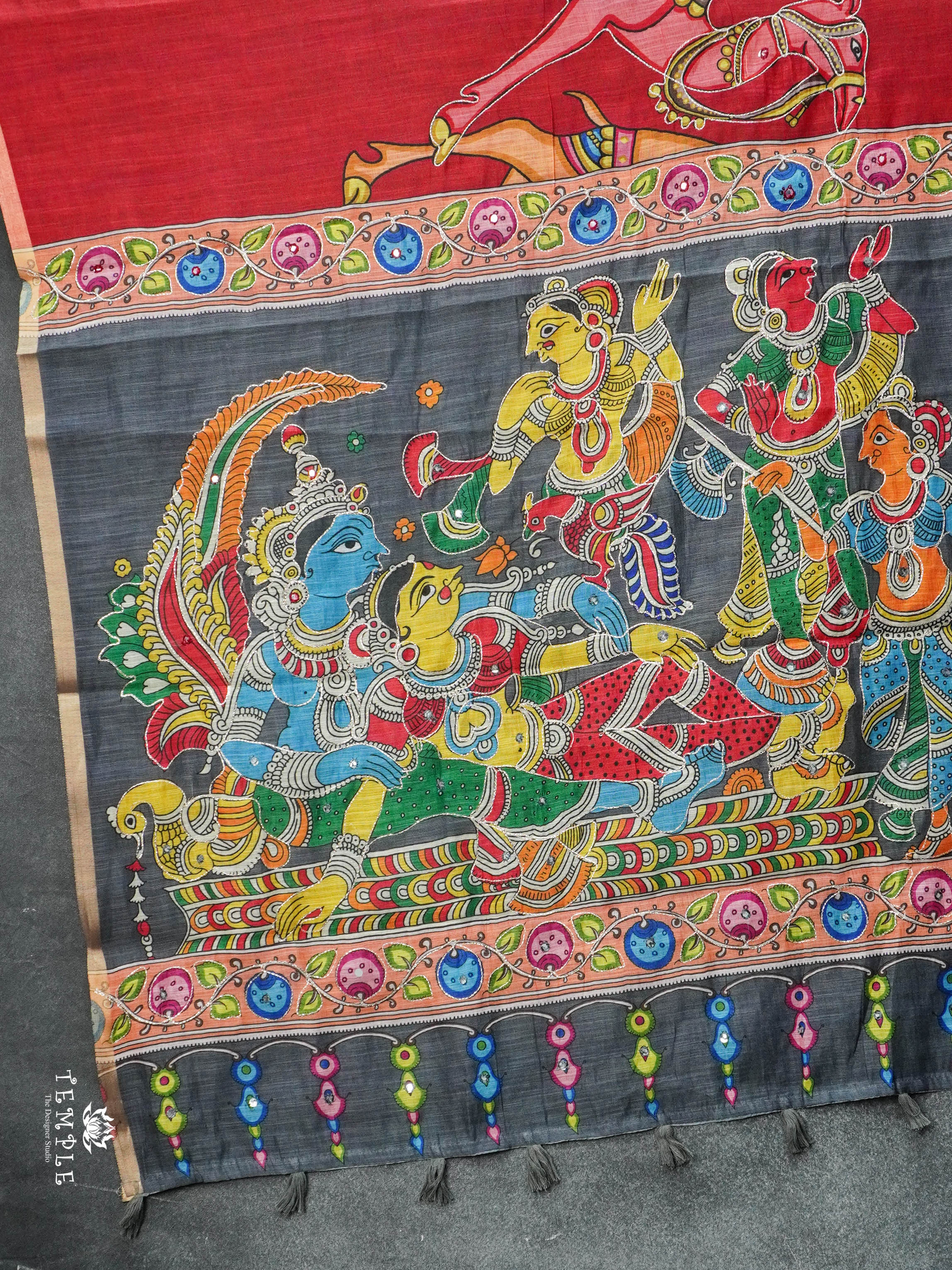 Camel Printed Linen Cotton Saree | TTDS2974