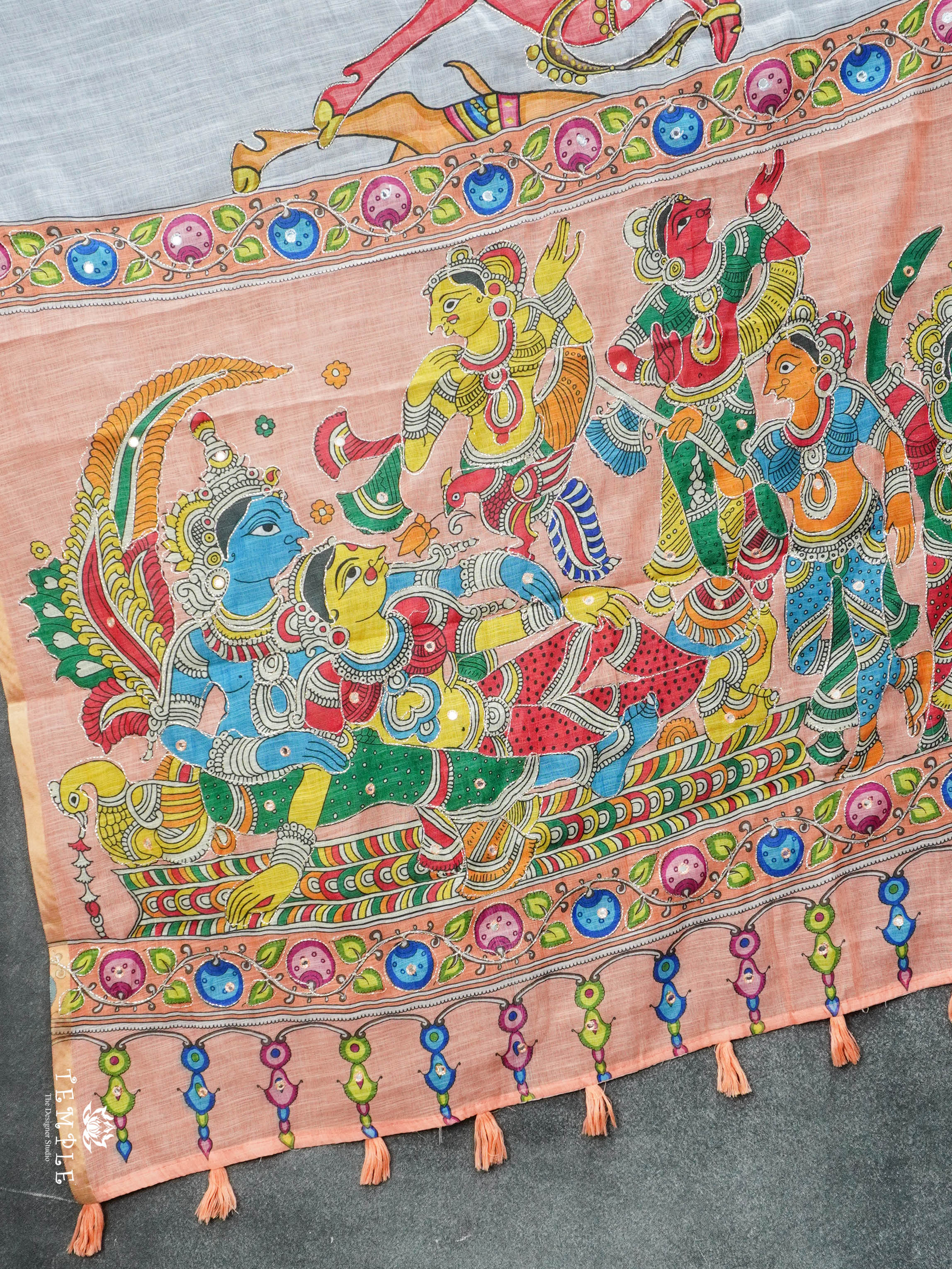 Deer Printed Linen Cotton Saree | TTDS2974