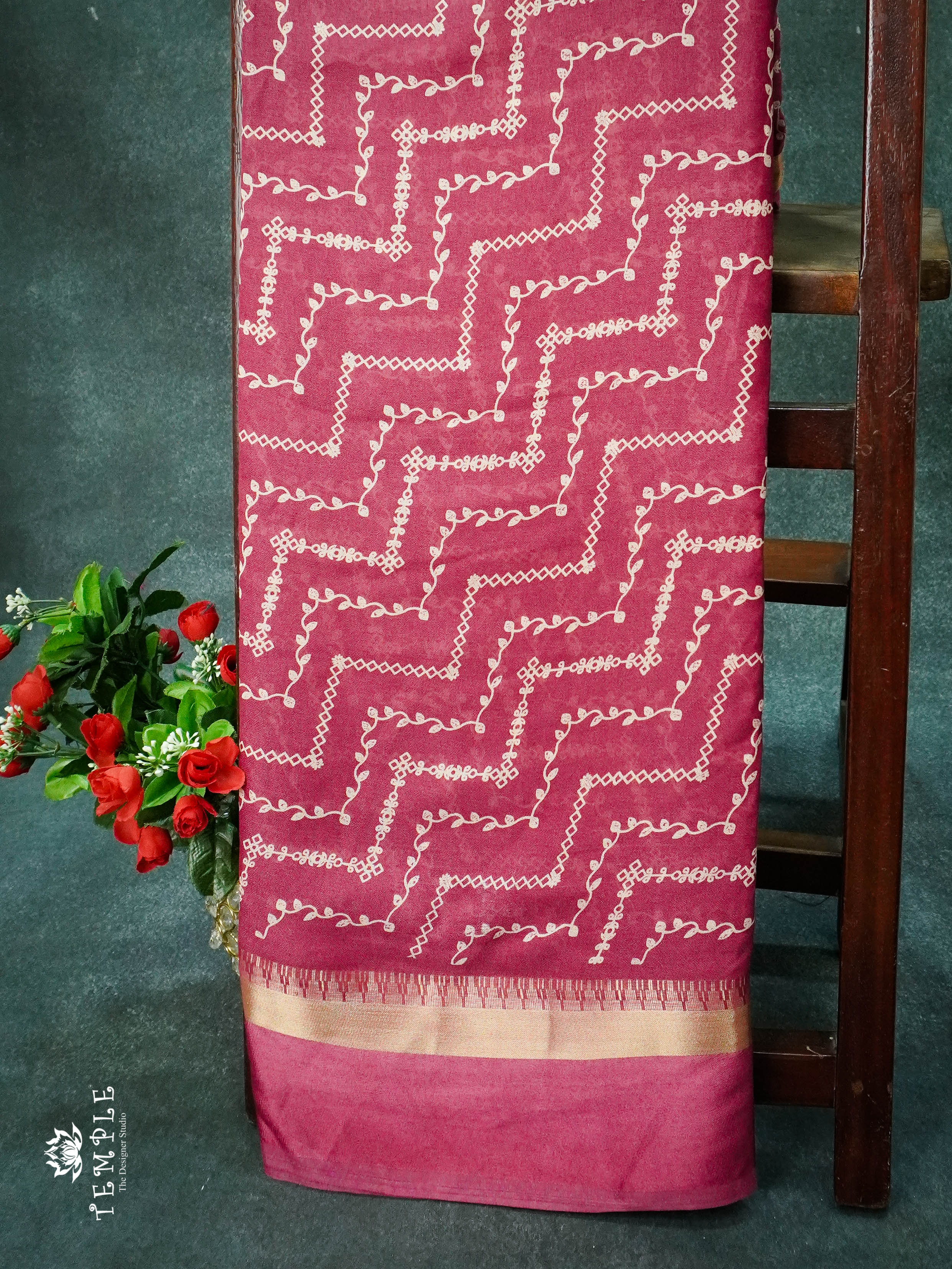 Georgette Saree With Zig Zag Pattern(Black) | TTDS1123 | Sparkling Deals