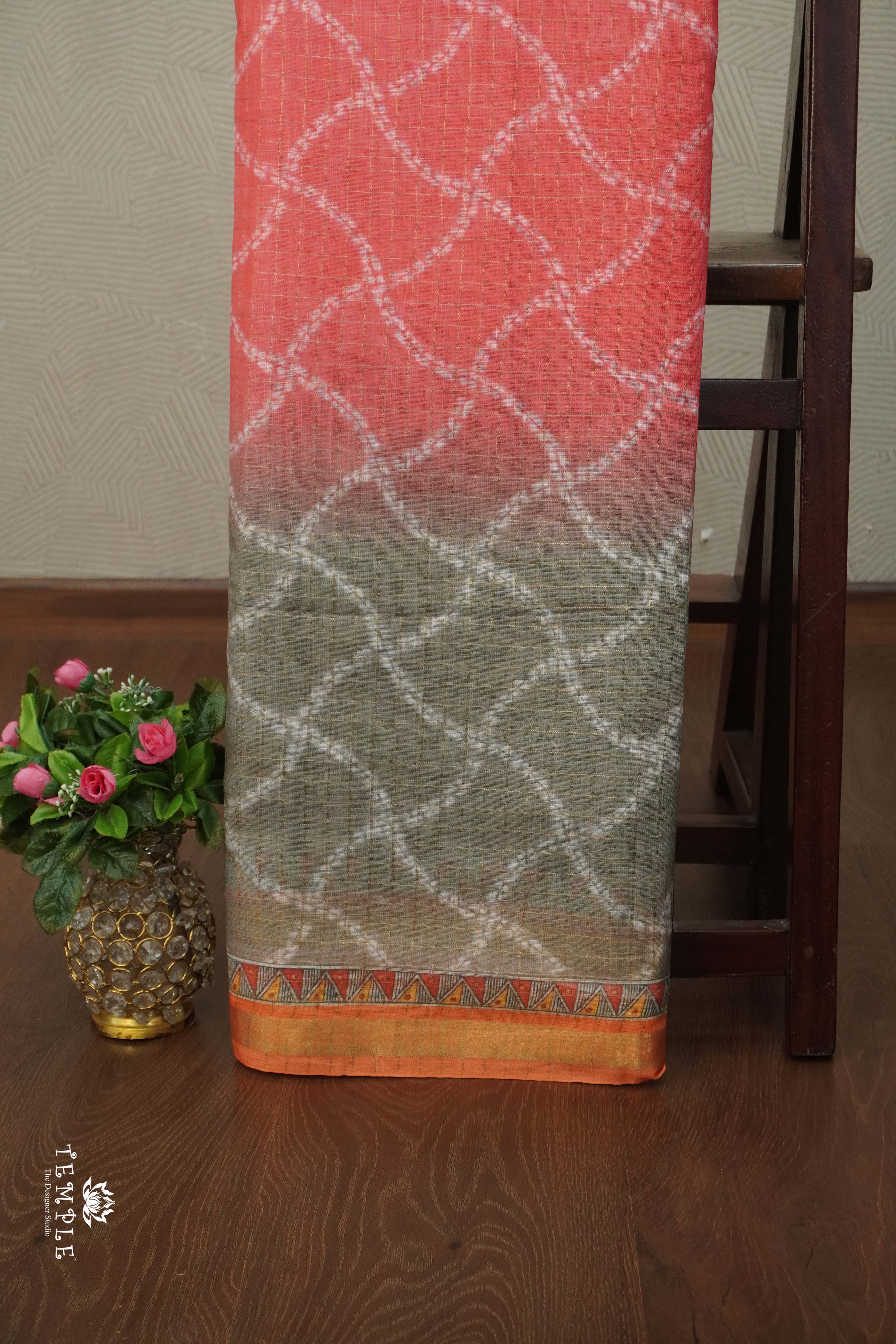 Chanderi Cotton Saree With Triple Shades | TTDS2506