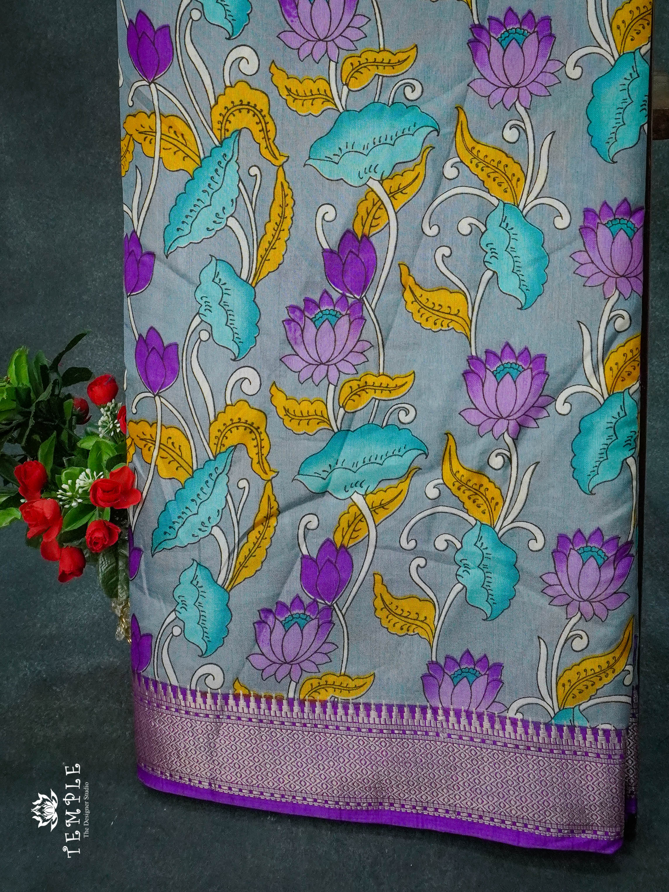 Semi Crepe Saree with Pichwai Print(Lavender) | TTDS1124 | PRE BOOKING