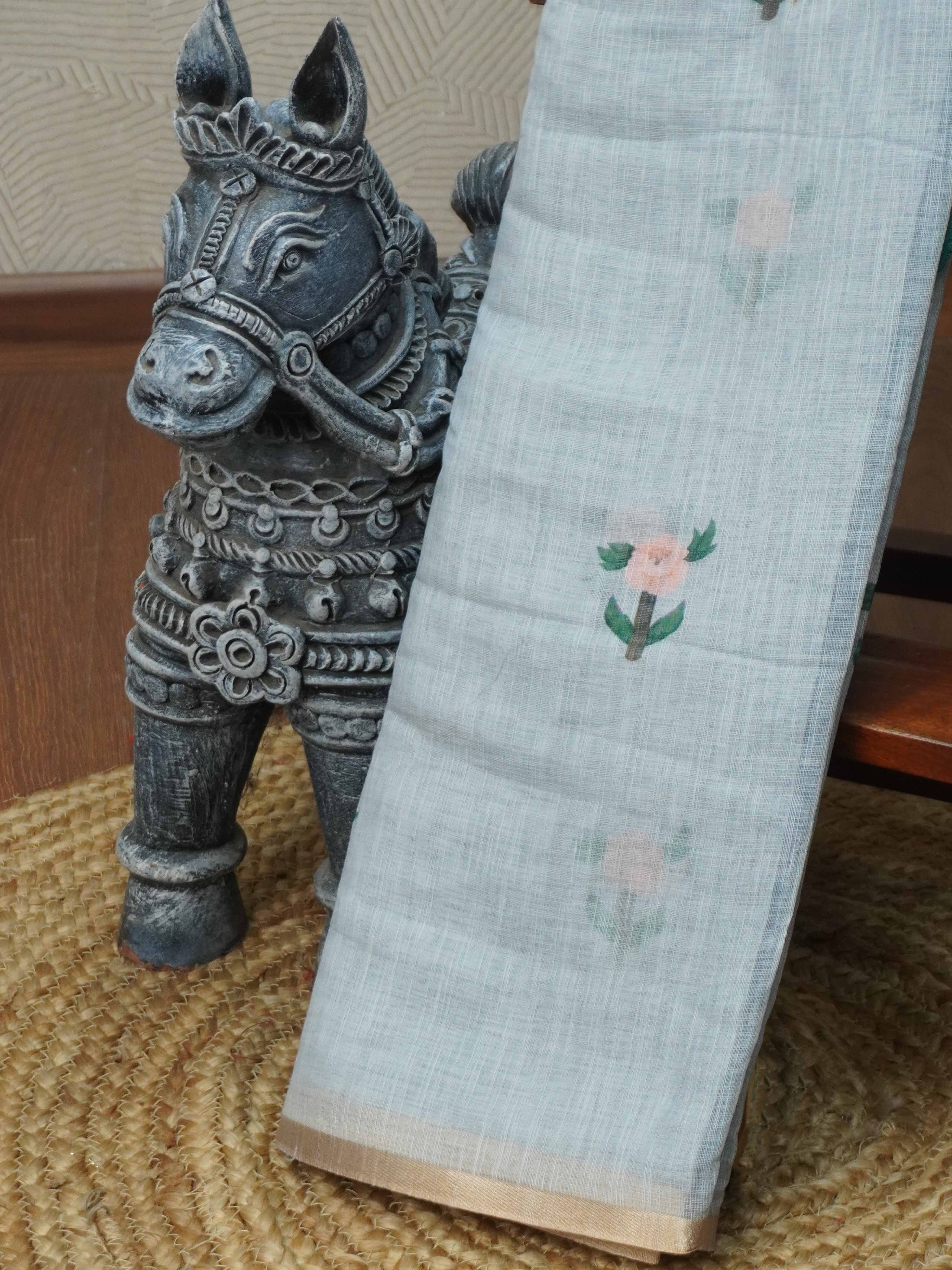 Linen Cotton Saree | TTDS3415