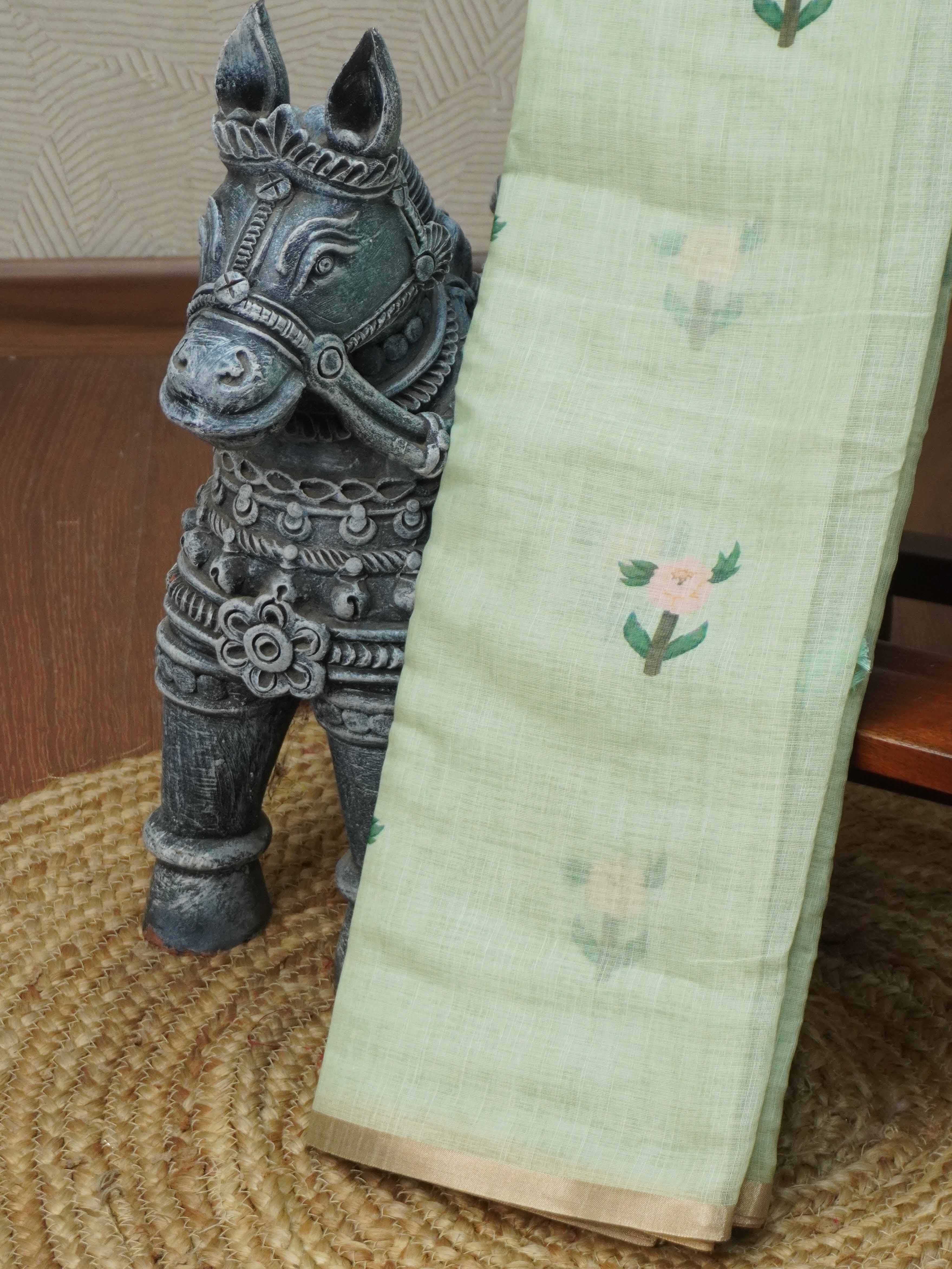 Linen Cotton Saree | TTDS3415