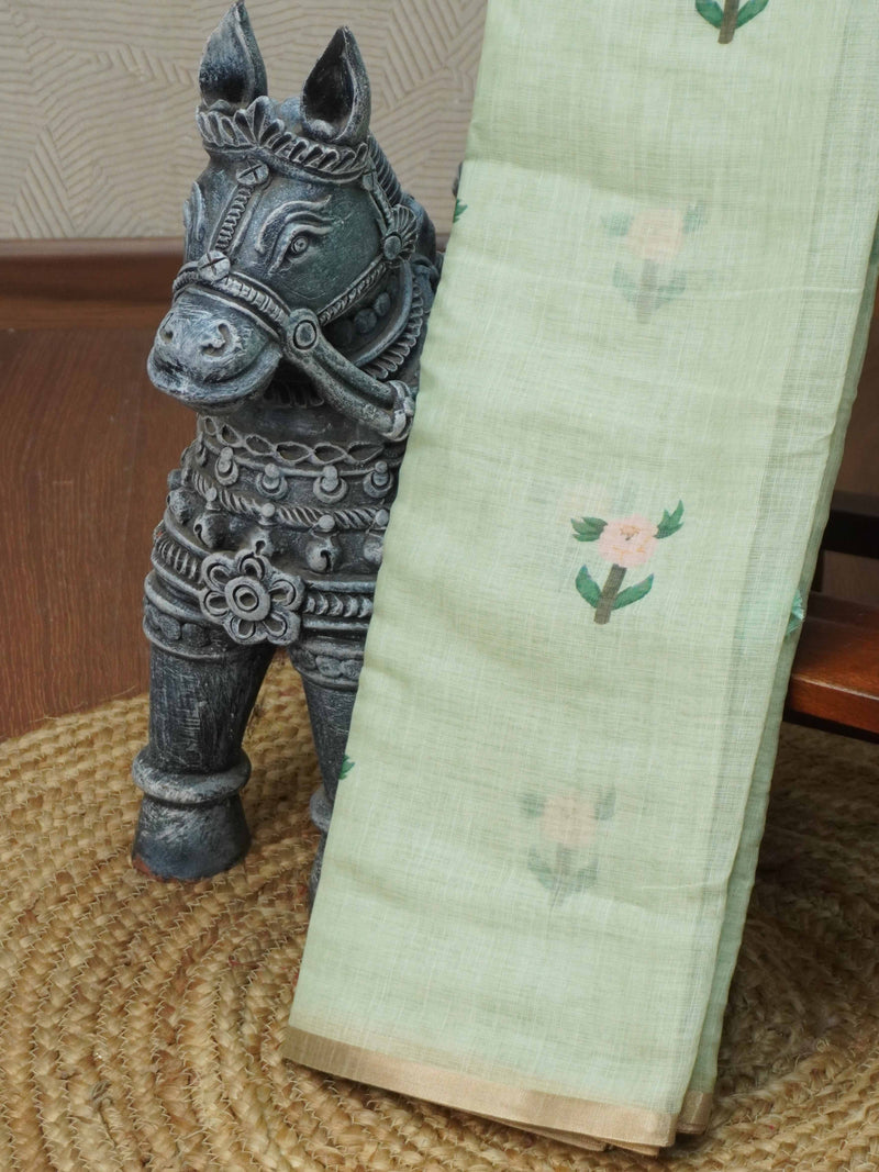 Linen Cotton Saree | TTDS3415