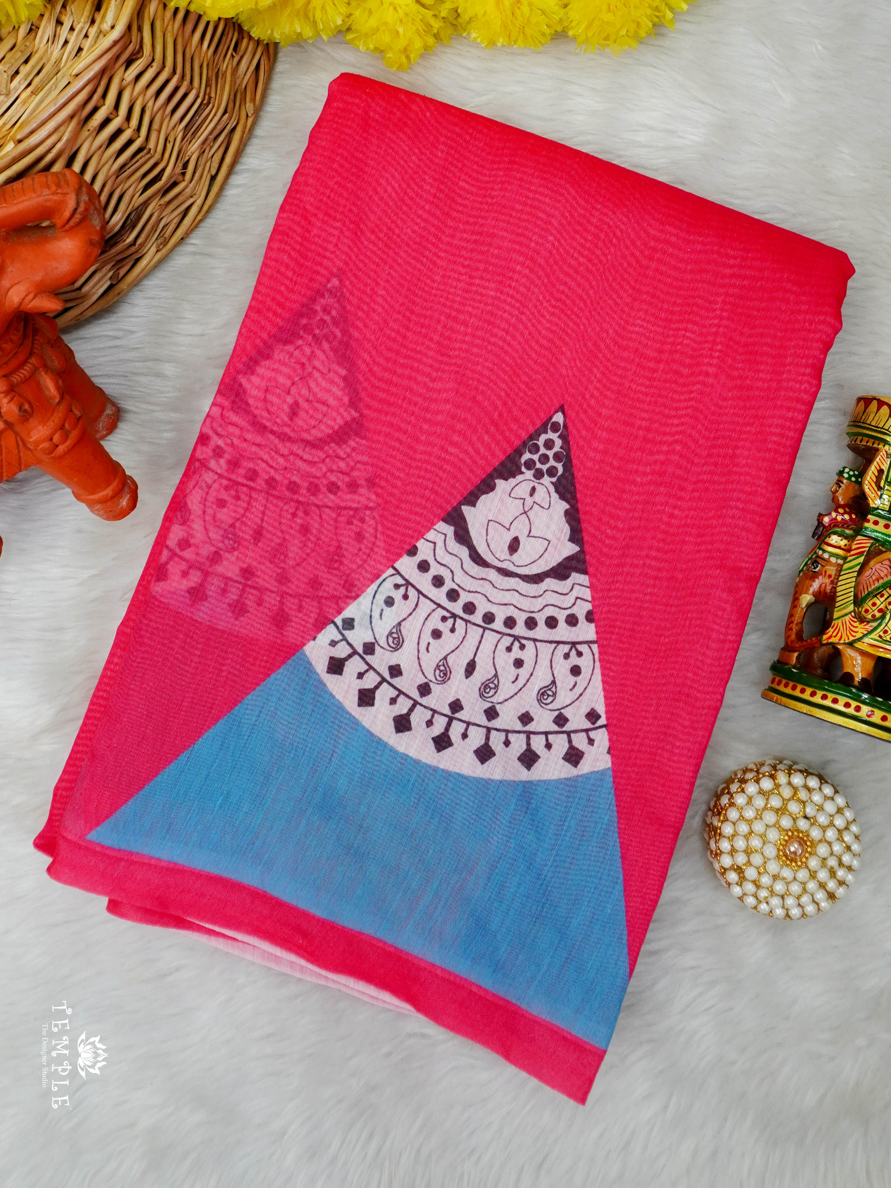 Printed Chanderi Cotton Saree | TTDS2985