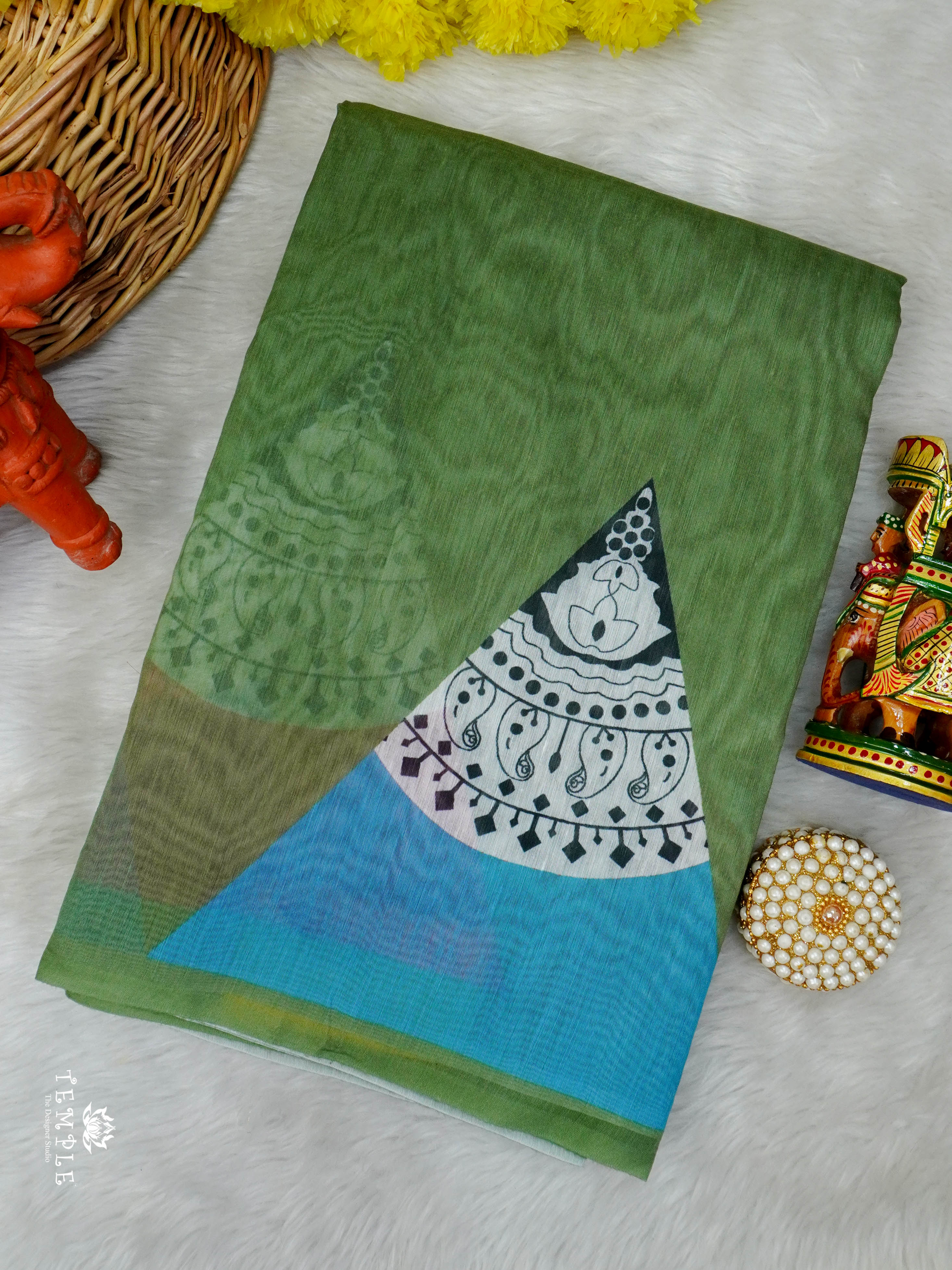 Printed Chanderi Cotton Saree | TTDS2985