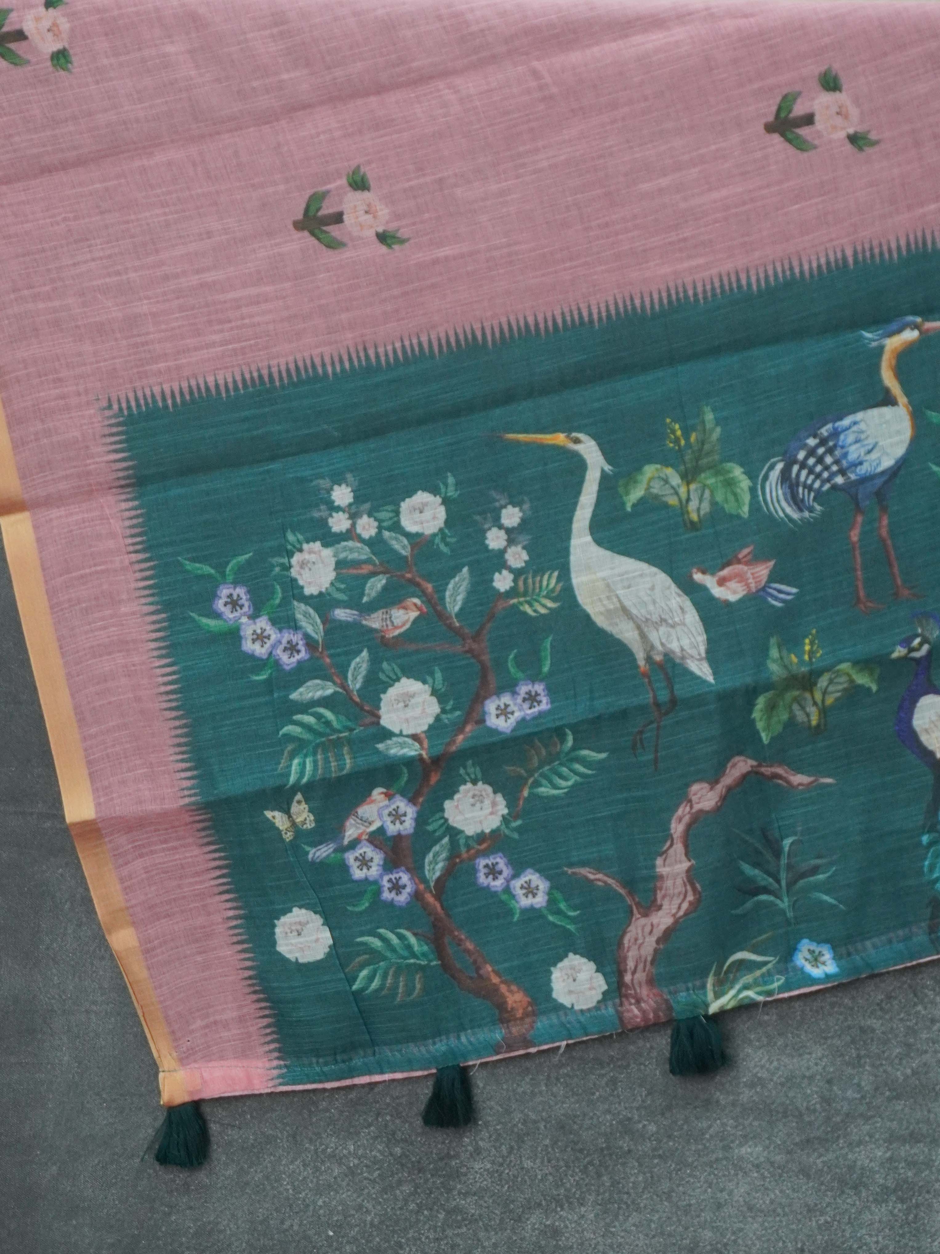 Linen Cotton Saree | TTDS3415