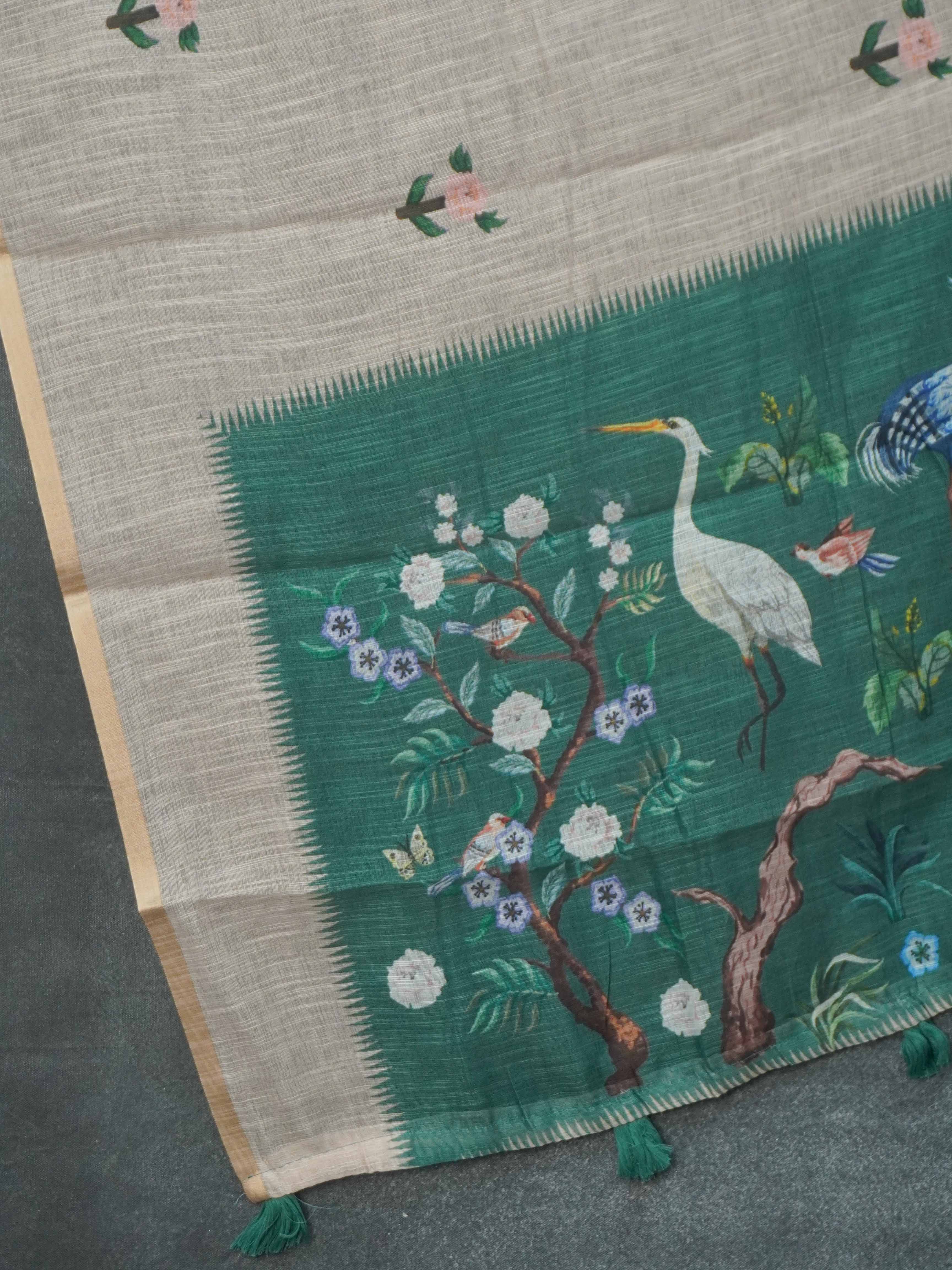 Linen Cotton Saree | TTDS3415