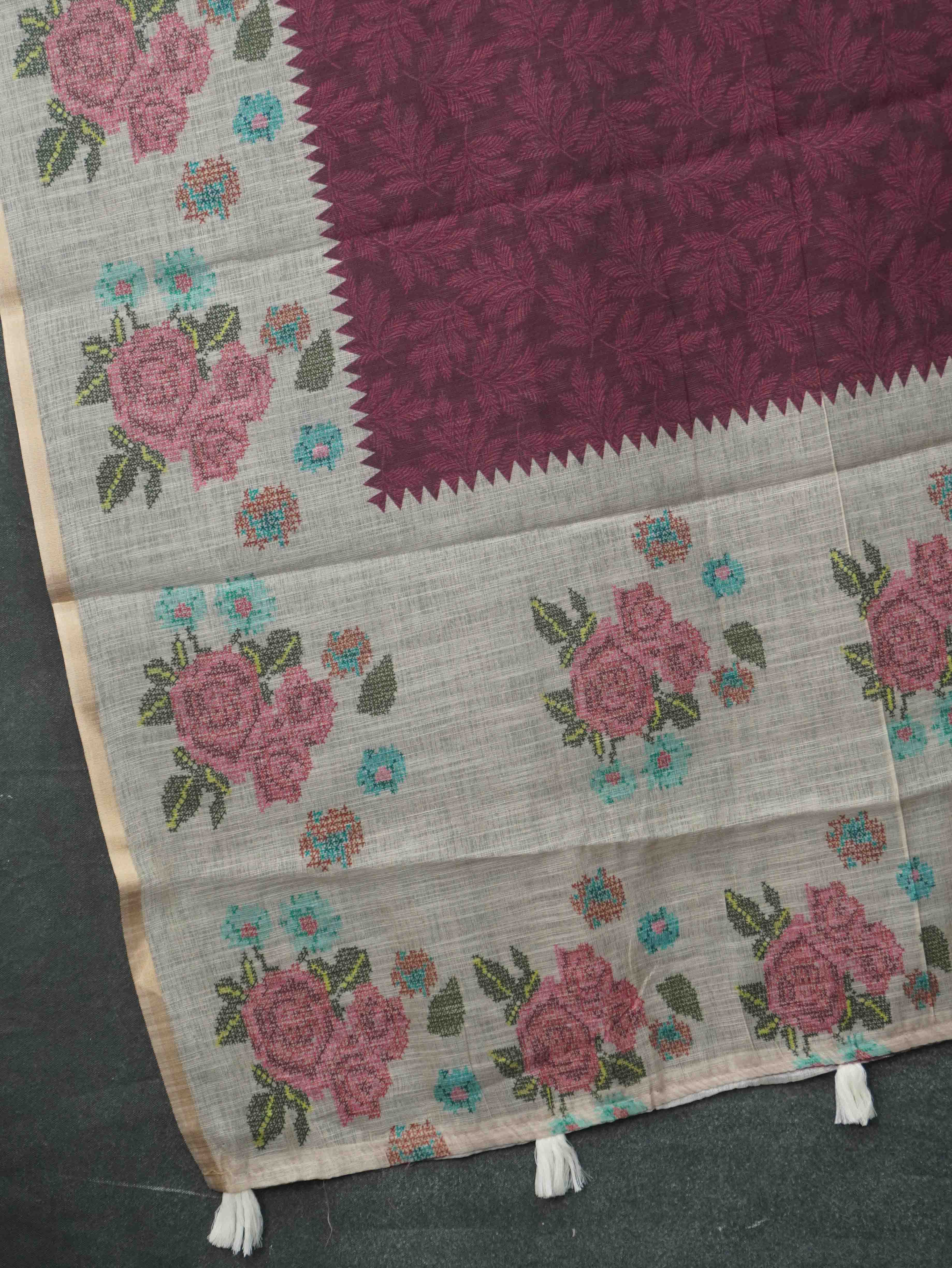 Linen Cotton Saree | TTDS3414