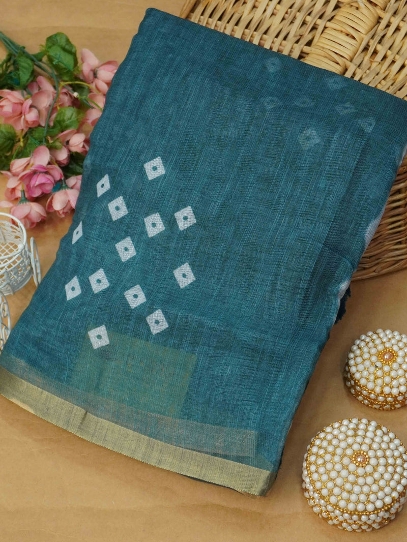 Linen Cotton Saree | TTDS3411