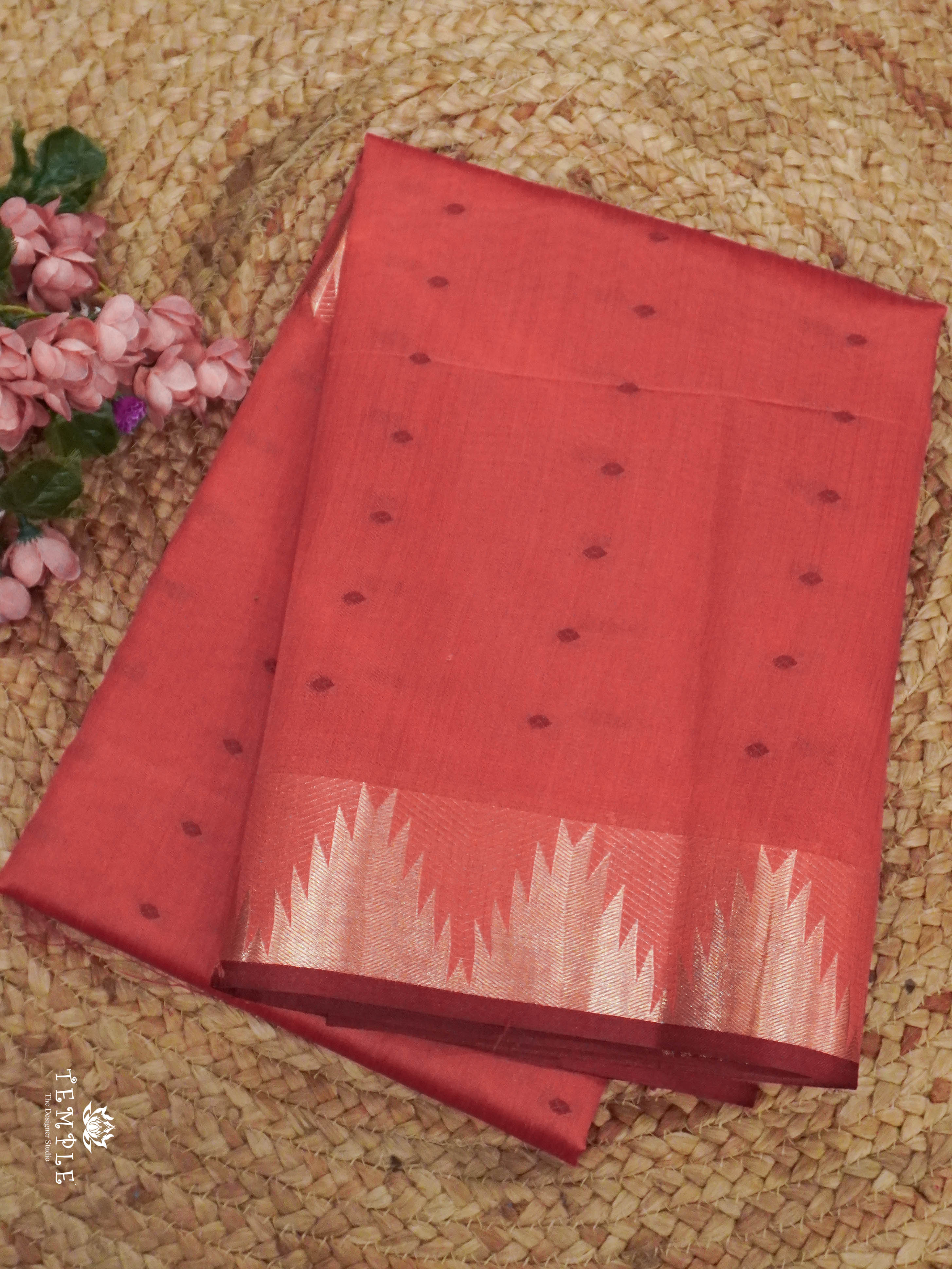 Semi Raw Silk Saree with Temple Border | TTDS1521 | Merry Deals | PRE BOOKING