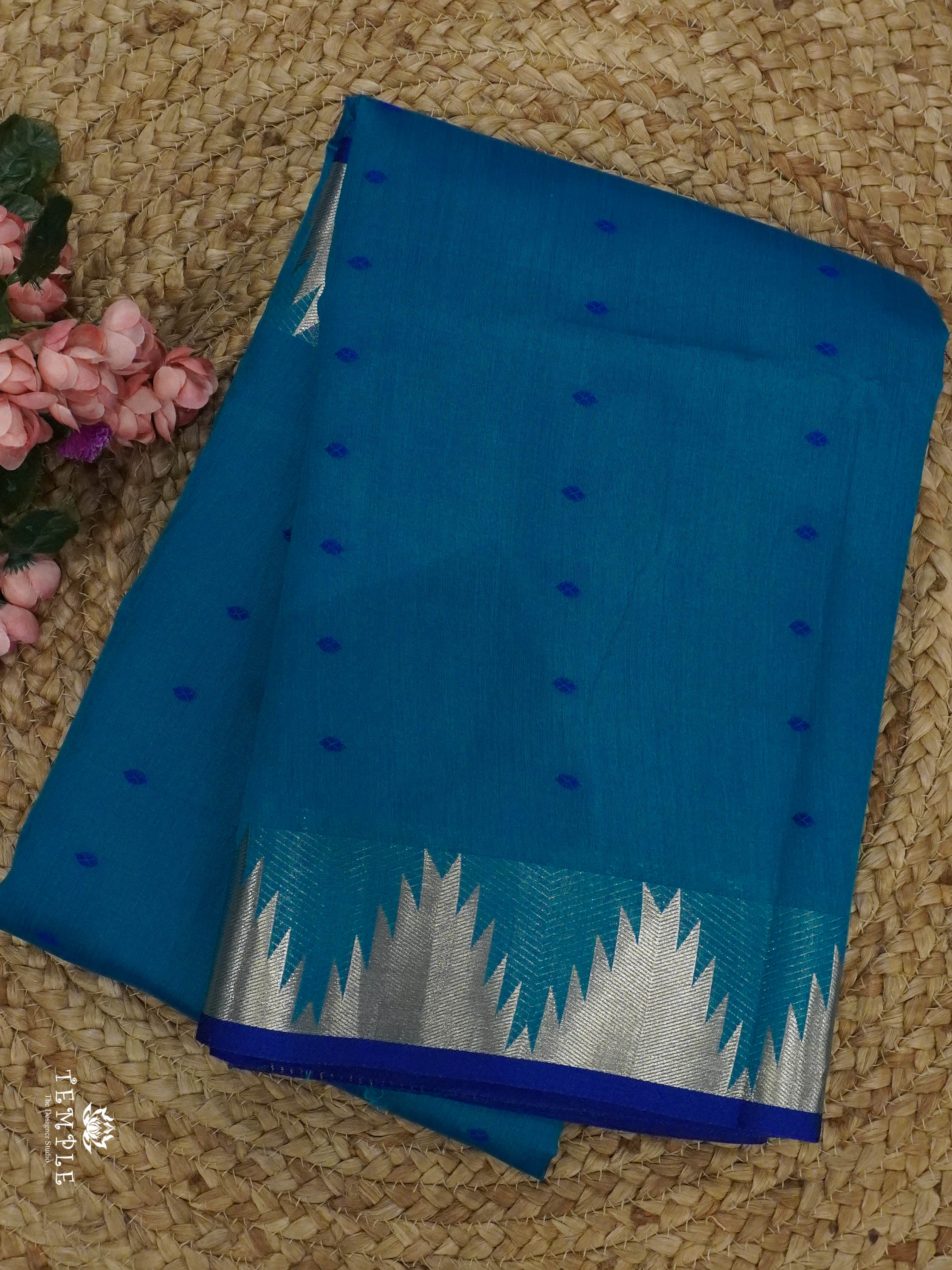 Semi Raw Silk Saree with Temple Border | TTDS1521 | Merry Deals | PRE BOOKING