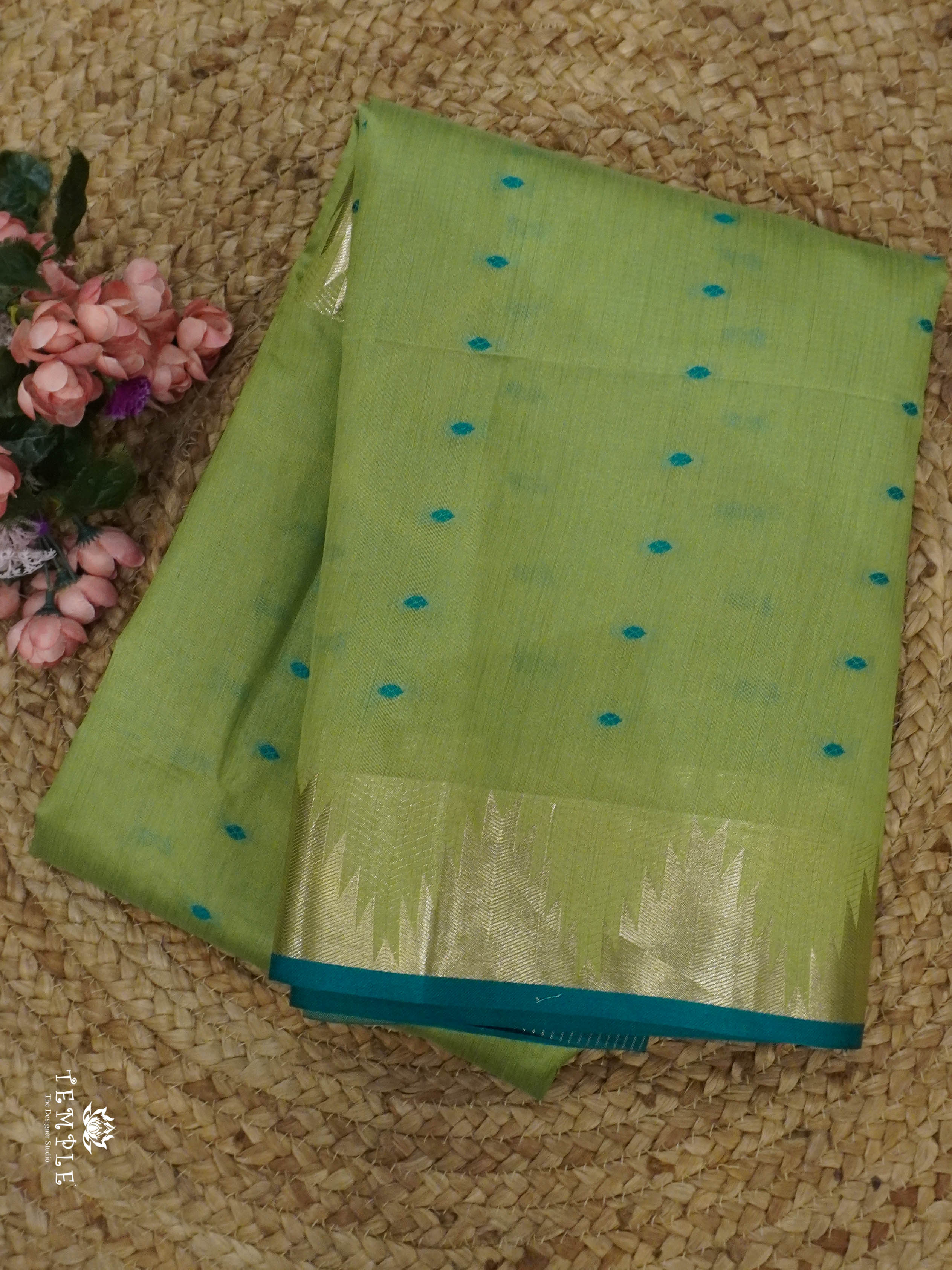 Semi Raw Silk Saree with Temple Border | TTDS1521 | Merry Deals | PRE BOOKING