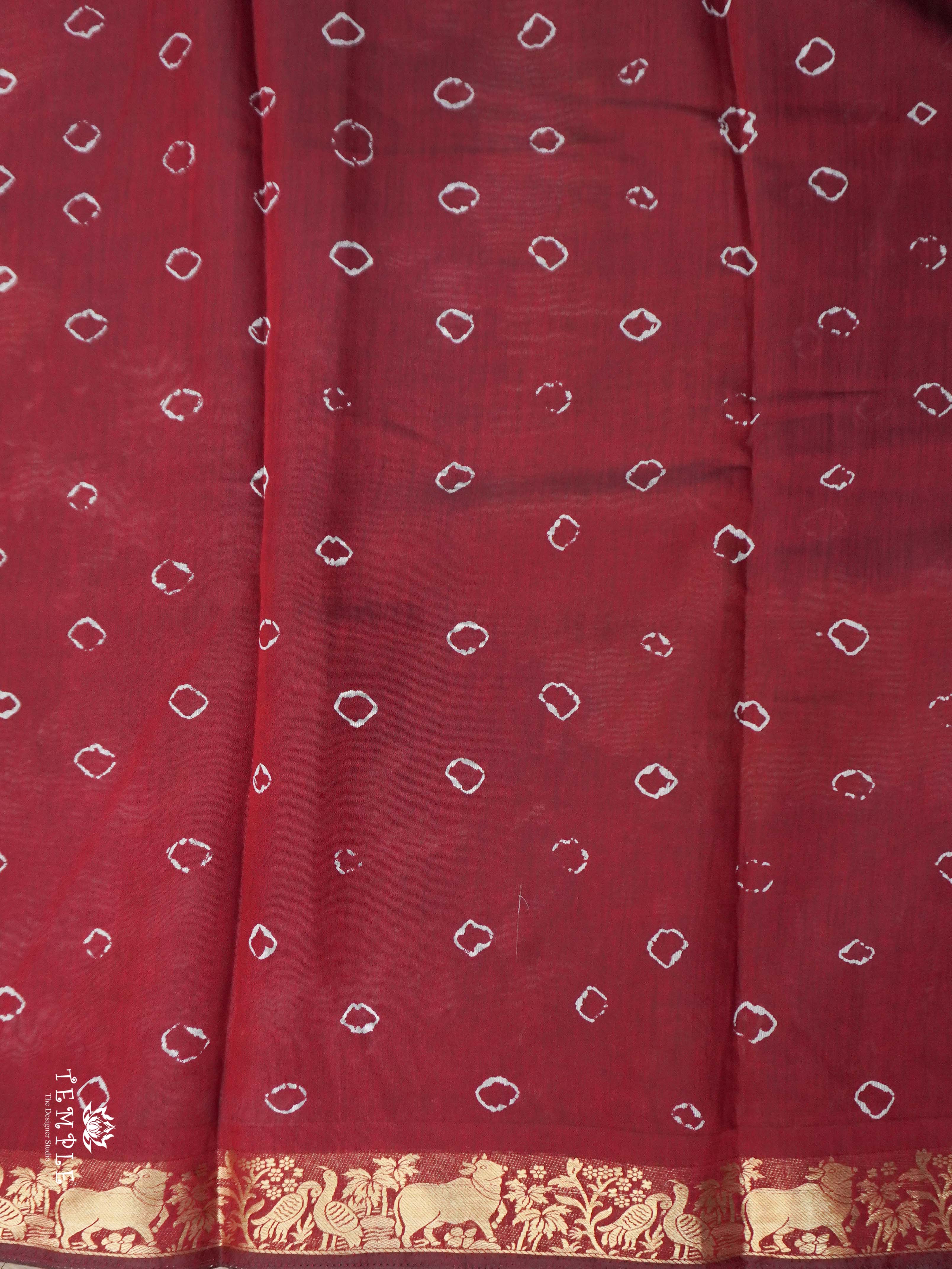 Mangalagiri Cotton Saree With Shibori Prints | TTDS2037