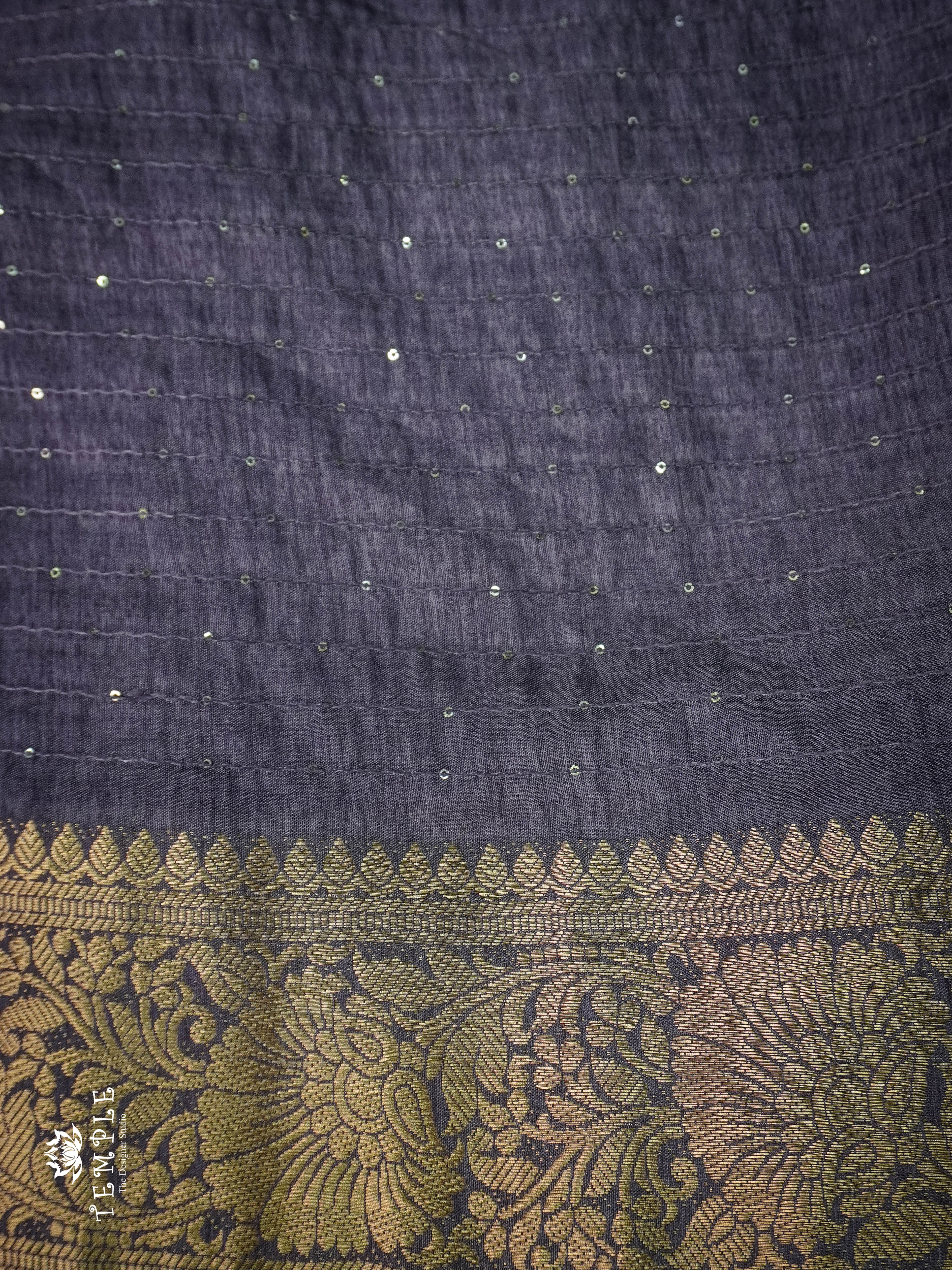 Sequence Tussar Silk with Leaf Design Saree  | TTDS1120