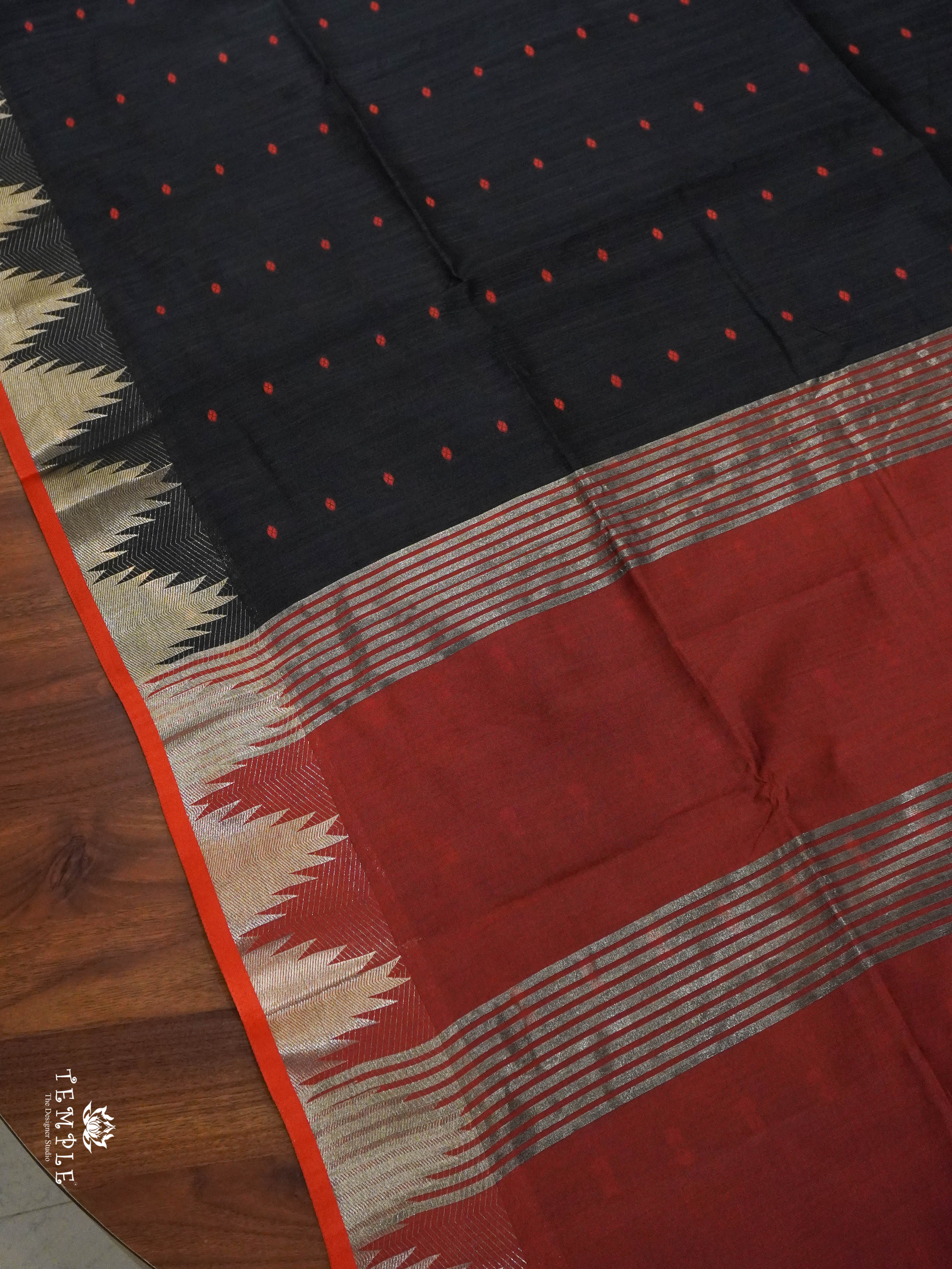 Semi Raw Silk Saree with Temple Border | TTDS1521 | Merry Deals | PRE BOOKING