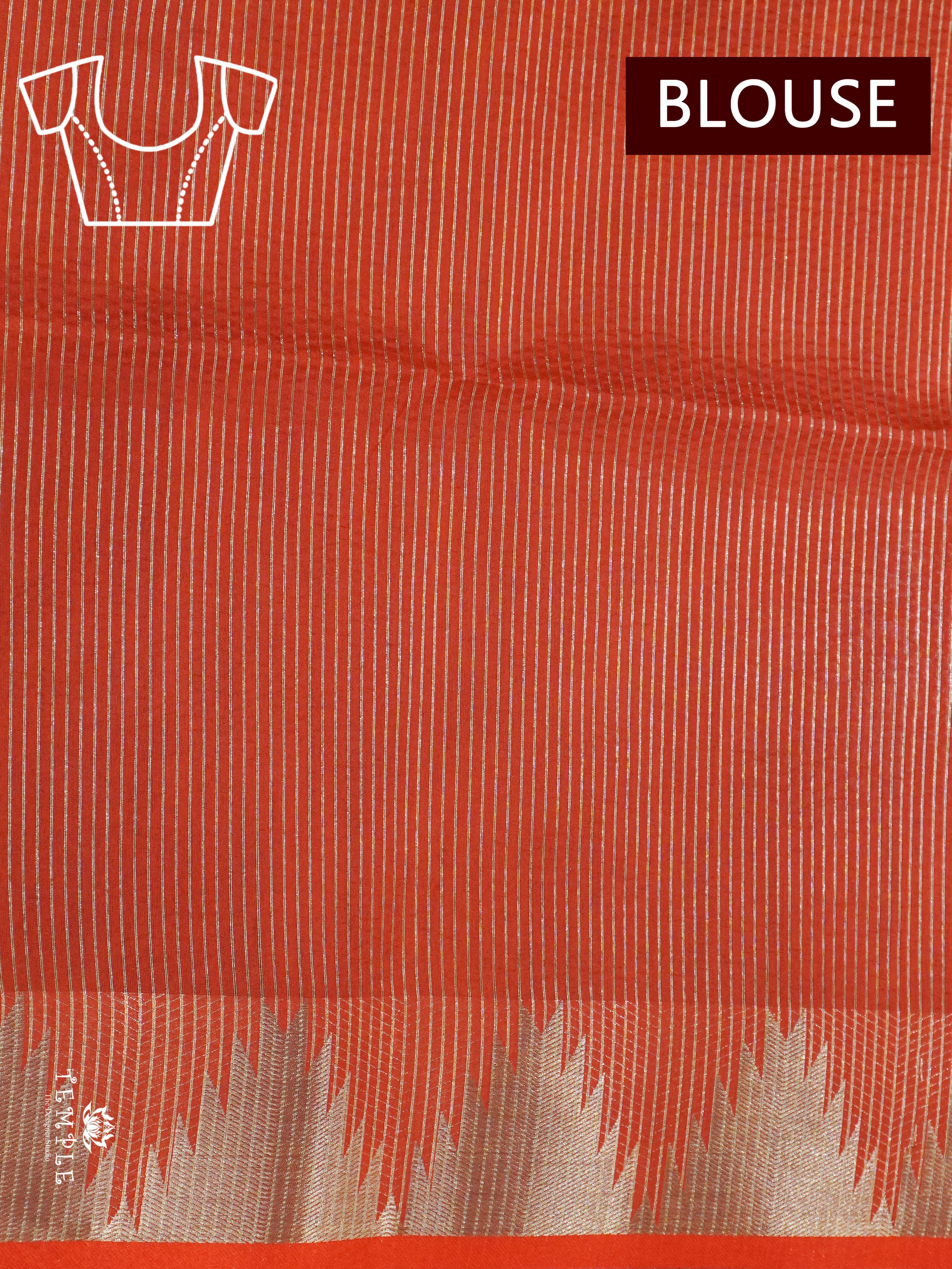 Semi Raw Silk Saree with Temple Border | TTDS1521 | Merry Deals