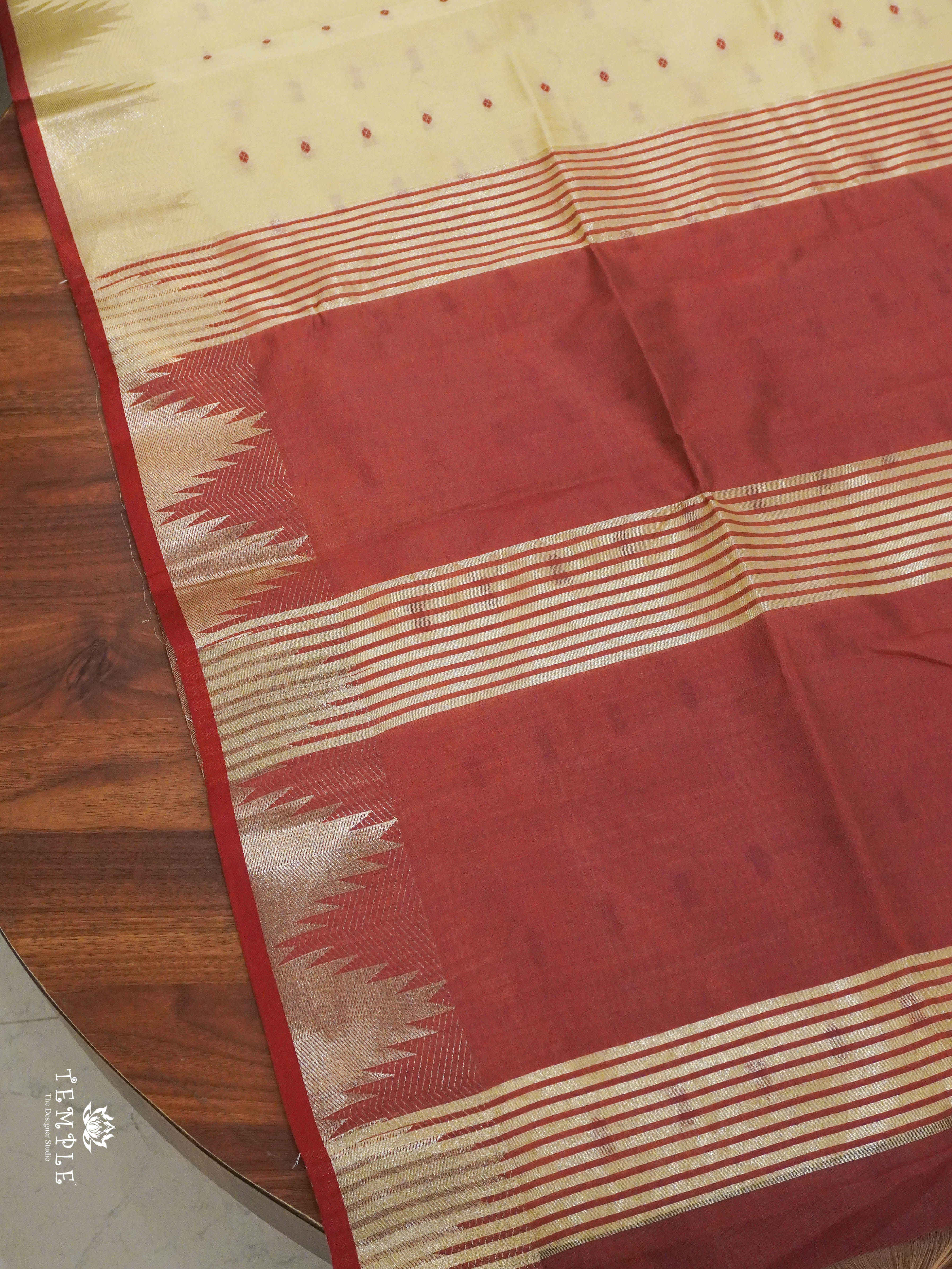 Semi Raw Silk Saree with Temple Border | TTDS1521 | Merry Deals | PRE BOOKING