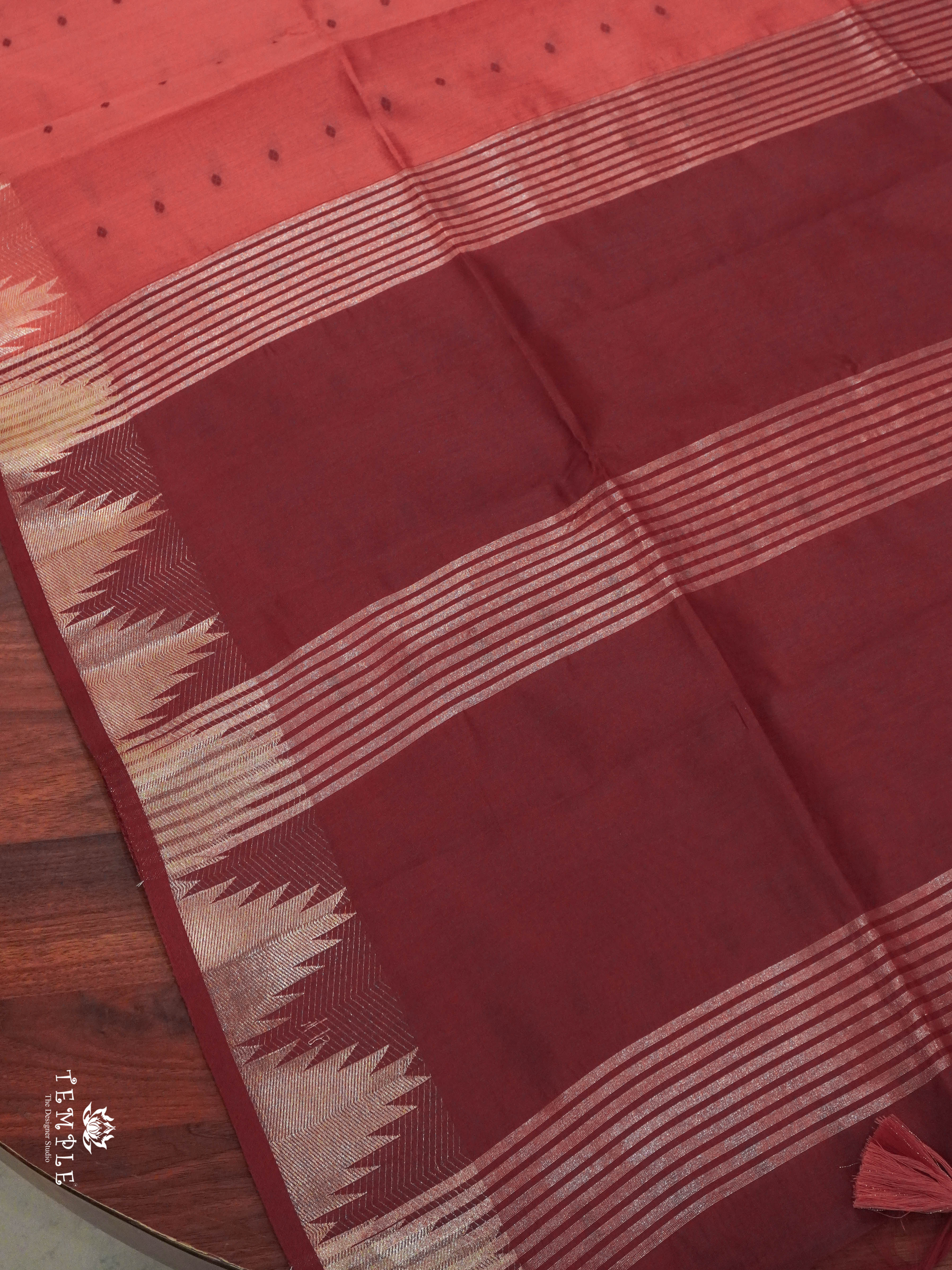 Semi Raw Silk Saree with Temple Border | TTDS1521 | Merry Deals | PRE BOOKING