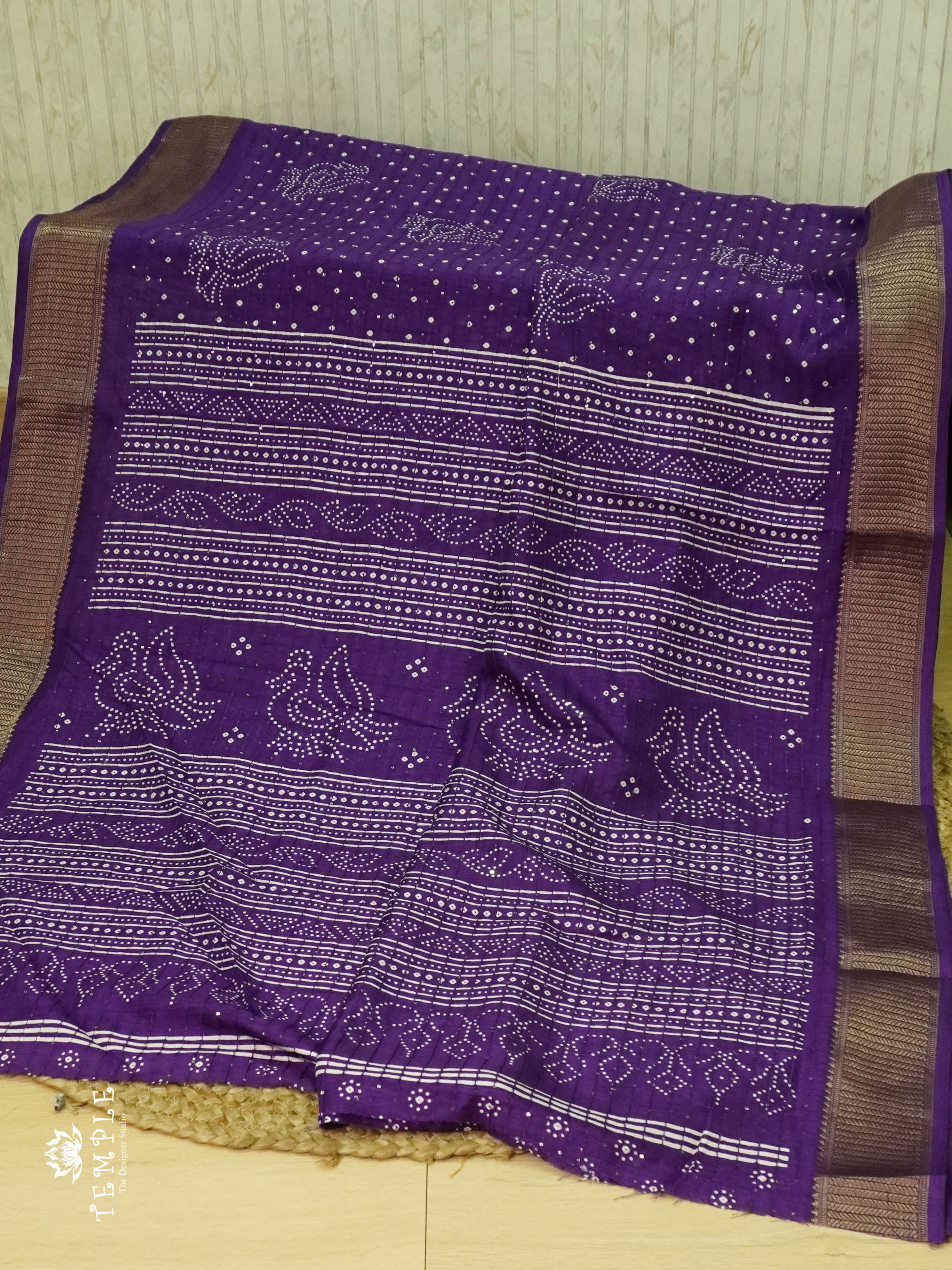 Semi Tussar Silk Saree with (  Sequins design ) | TTDS776 | PRE BOOKING