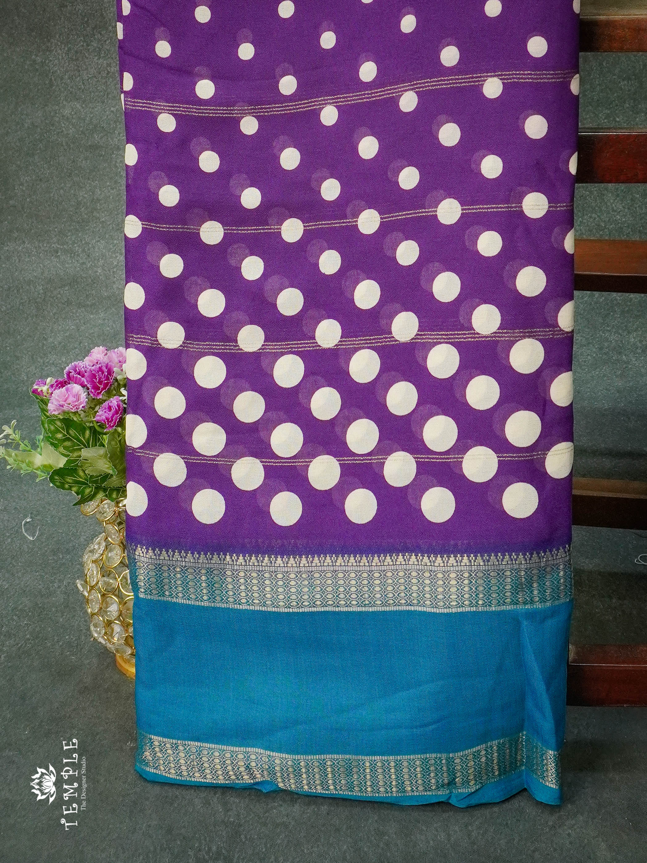 Georgette Saree with Polka Dots | TTDS1119