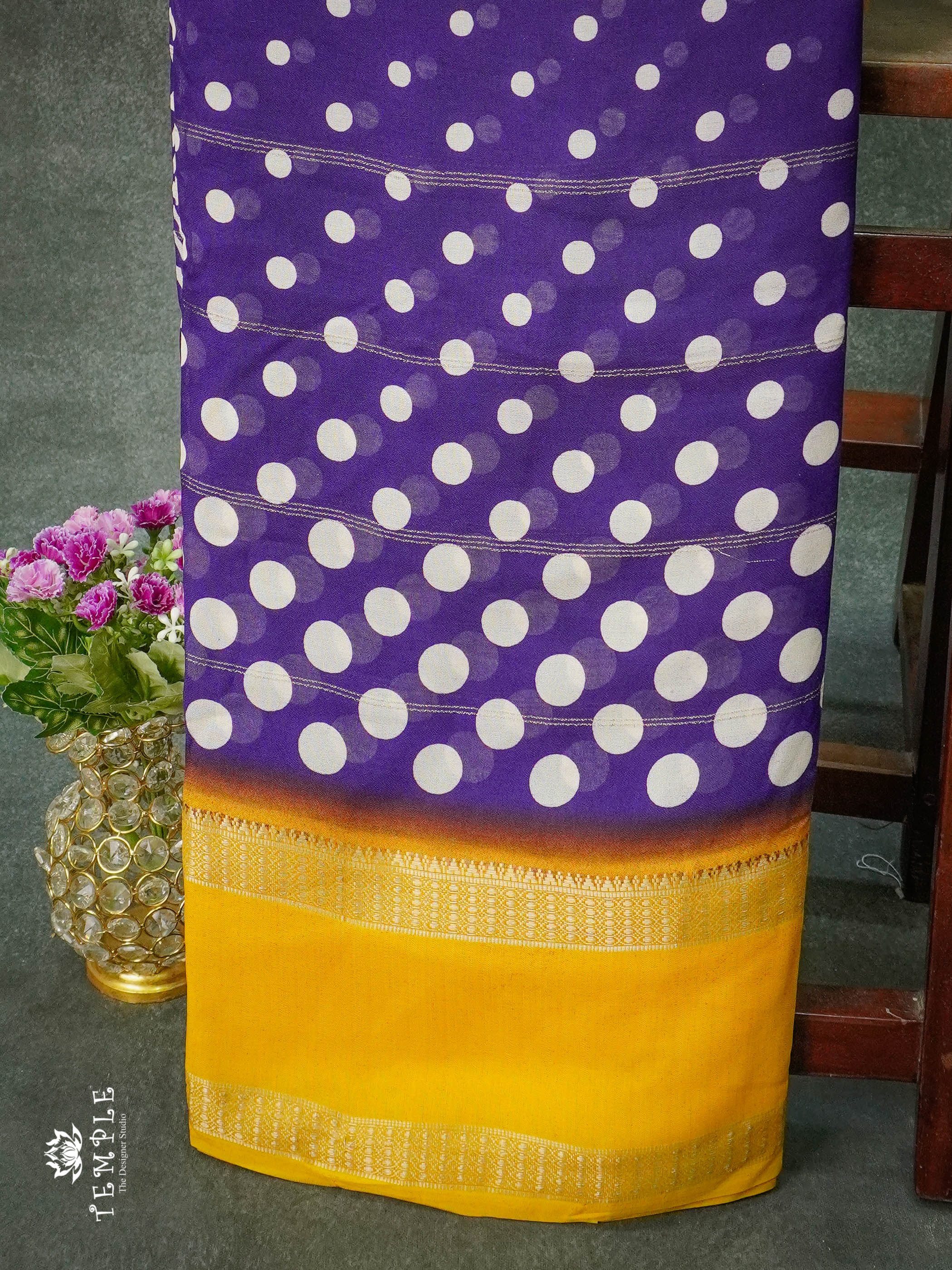 Georgette Saree with Polka Dots | TTDS1119