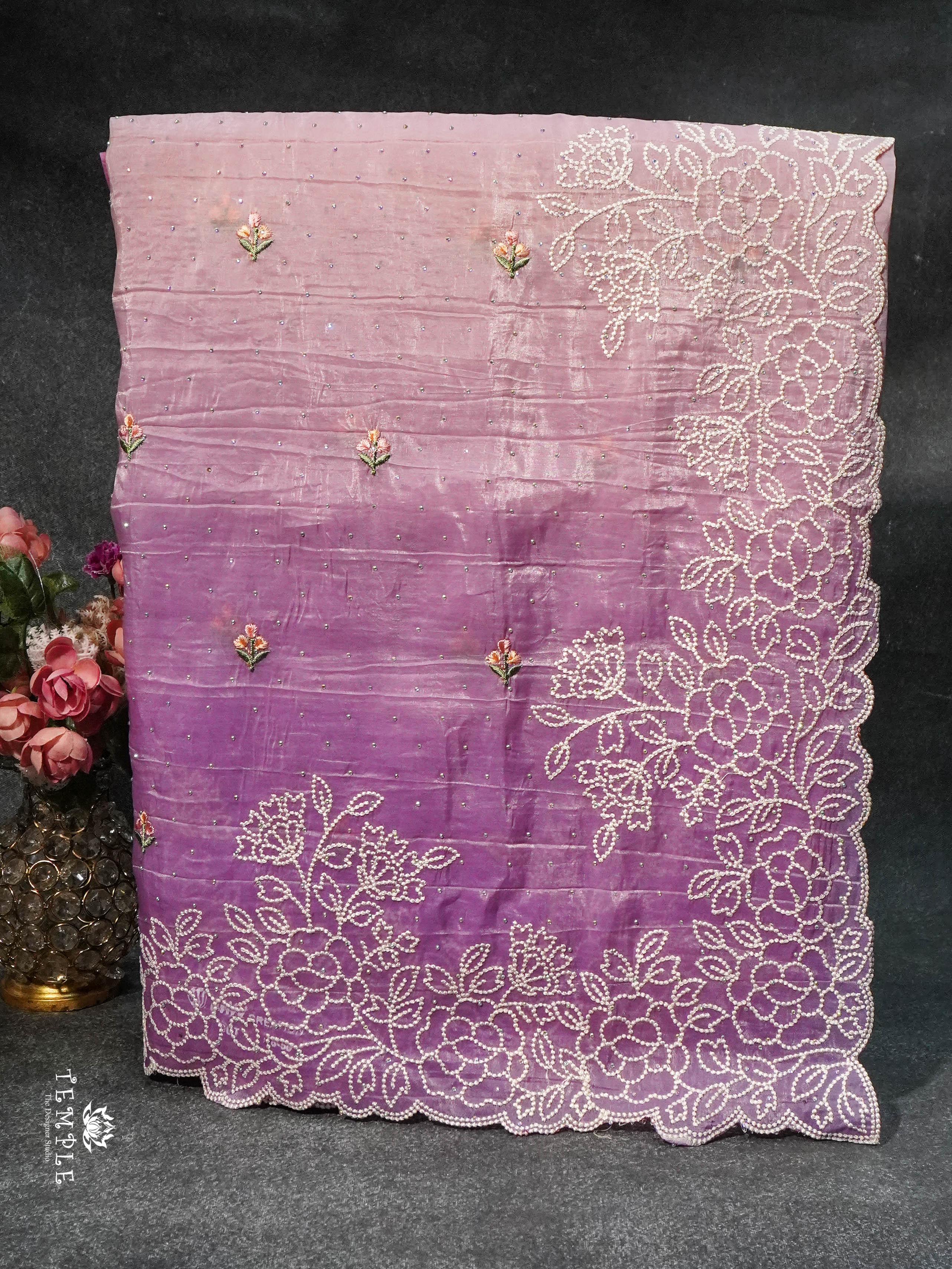 Cocktail saree with 3D Colour (Lavender) | TTDS1518 | Merry Deals | PRE BOOKING