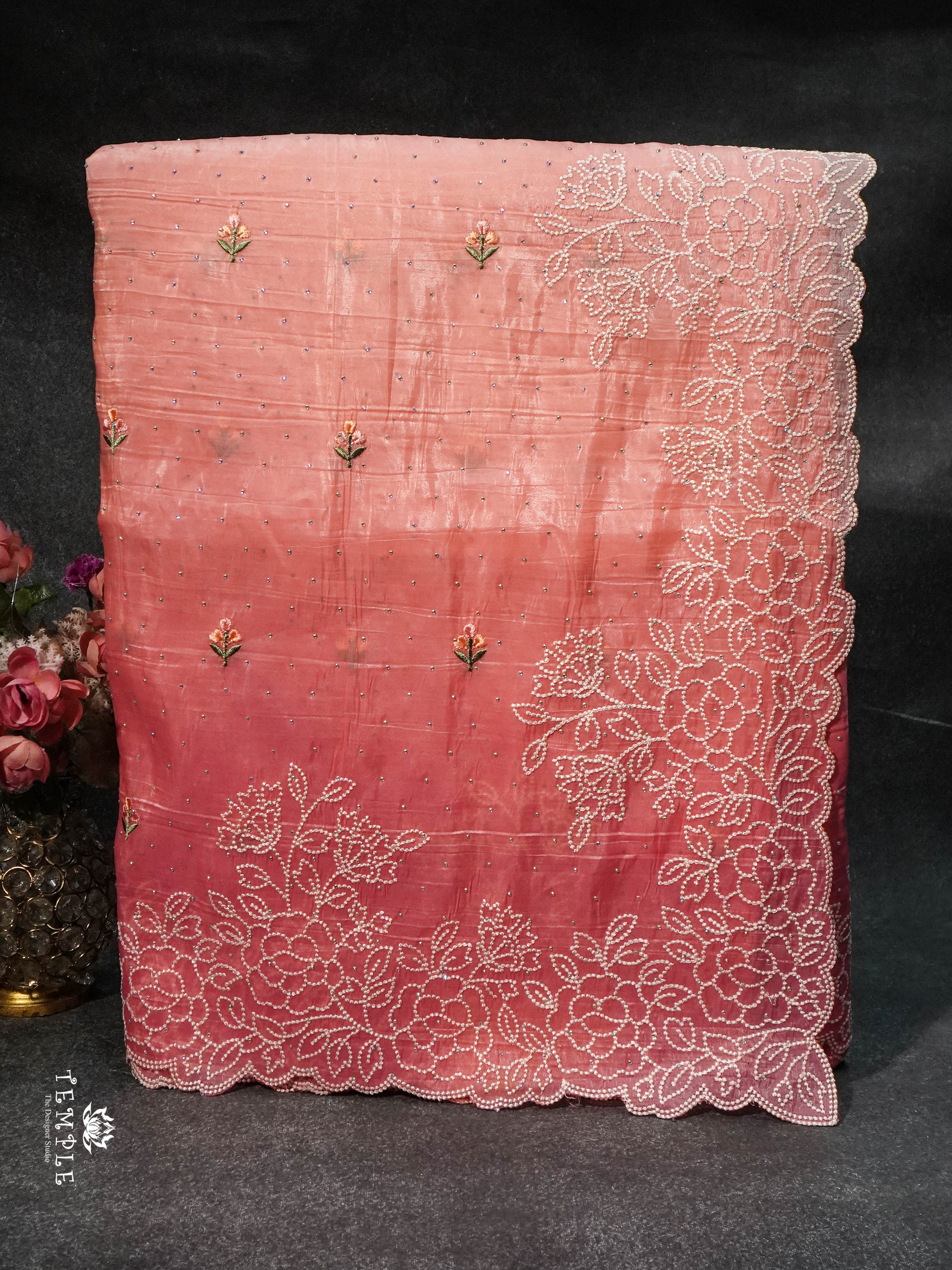 Cocktail saree with 3D Colour (Pink) | TTDS1518 | Merry Deals | PRE BOOKING