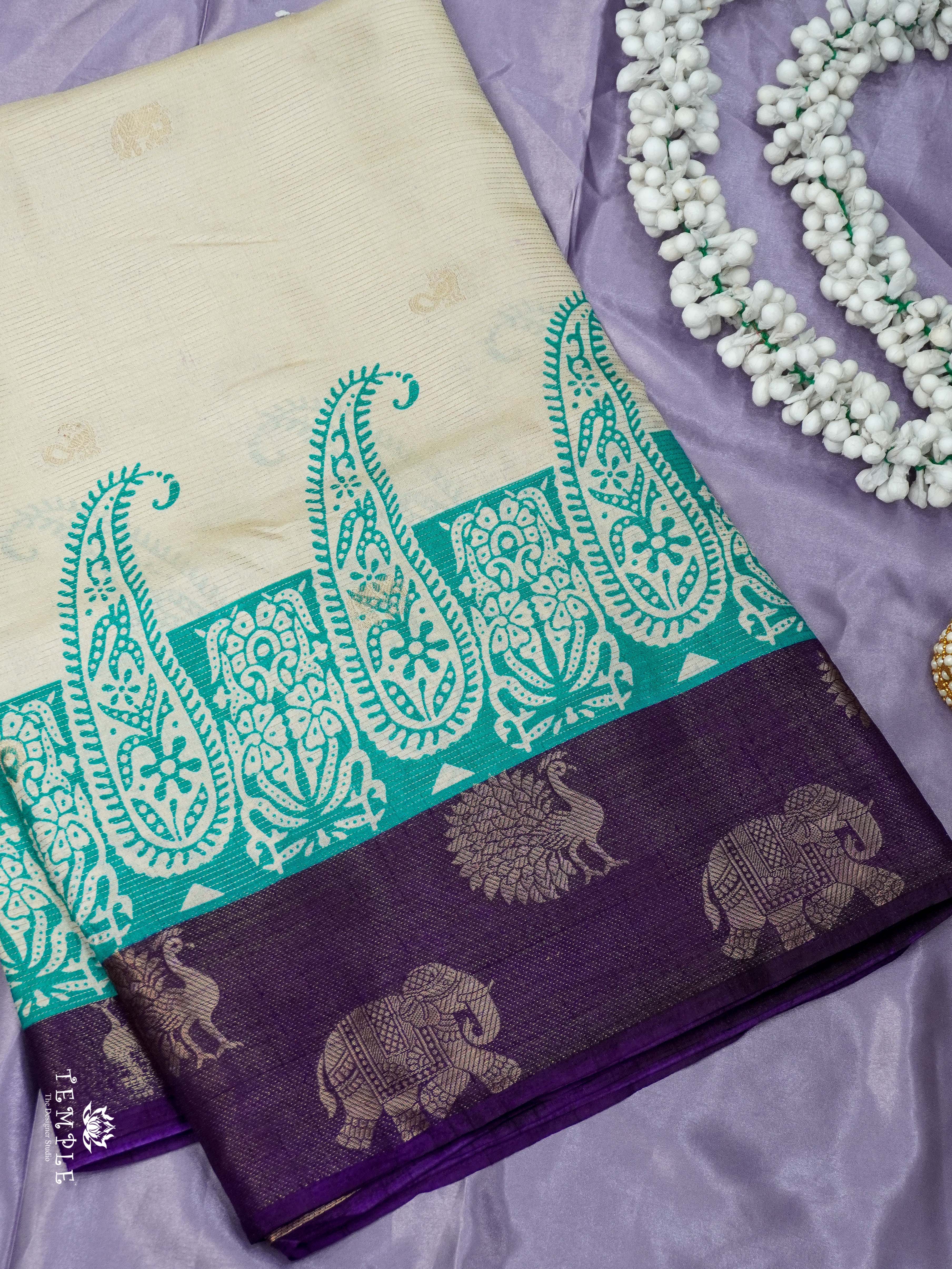 Printed Viscose Silk Saree | TTDS2493