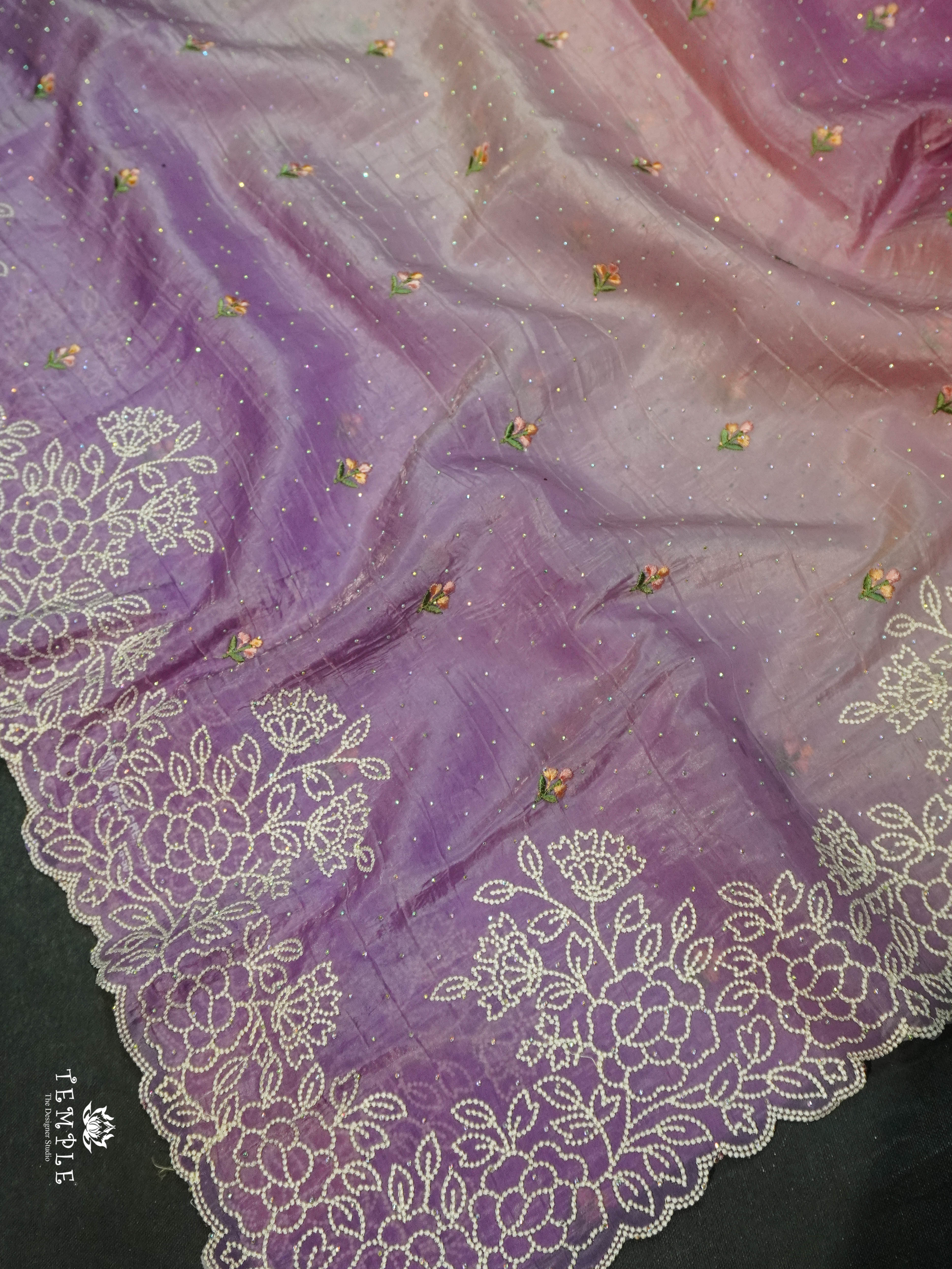 Cocktail saree with 3D Colour (Lavender) | TTDS1518 | Merry Deals | PRE BOOKING