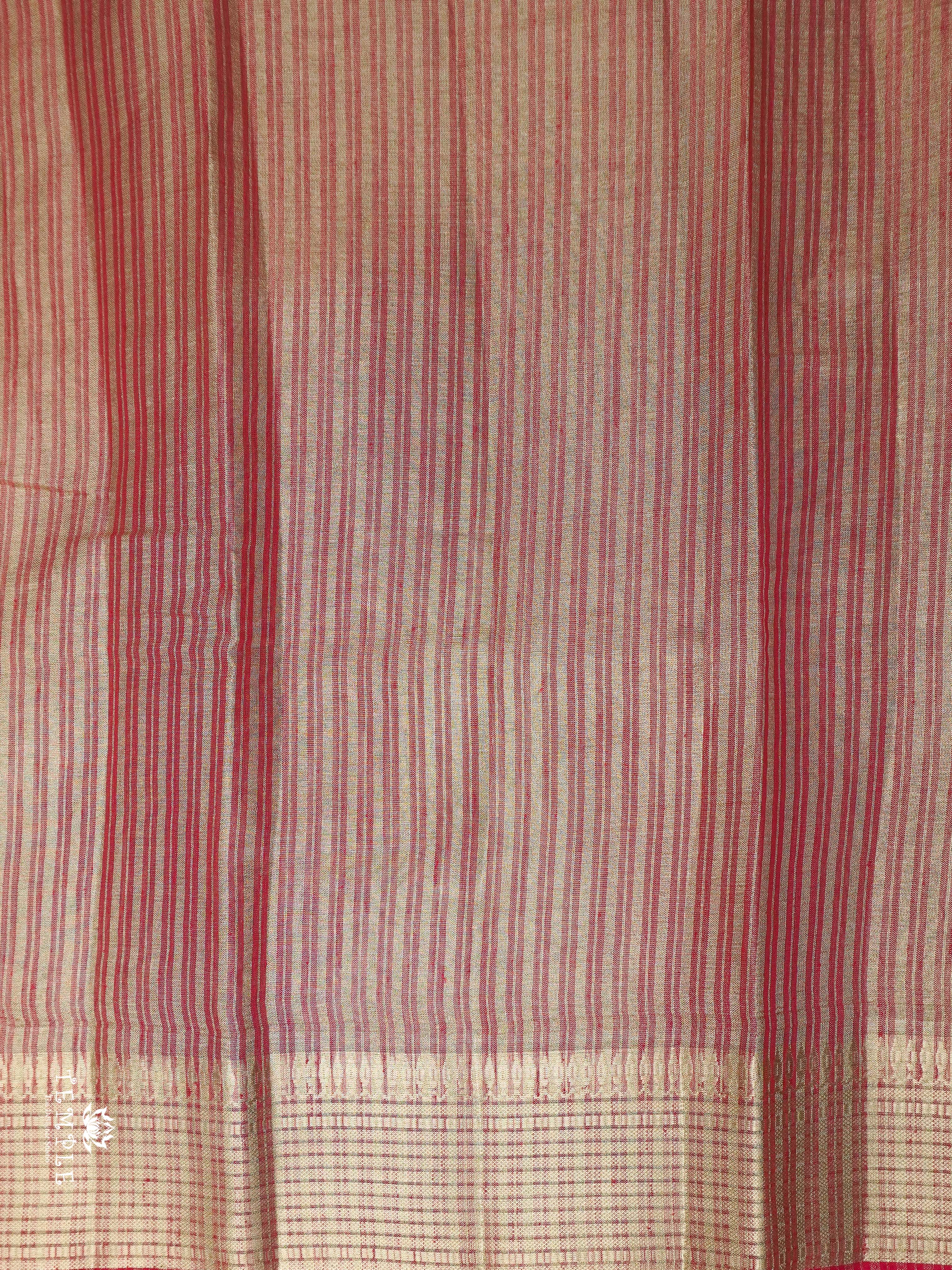 Linen Tissue Saree (Red) | TTDS2038 | PRE BOOKING