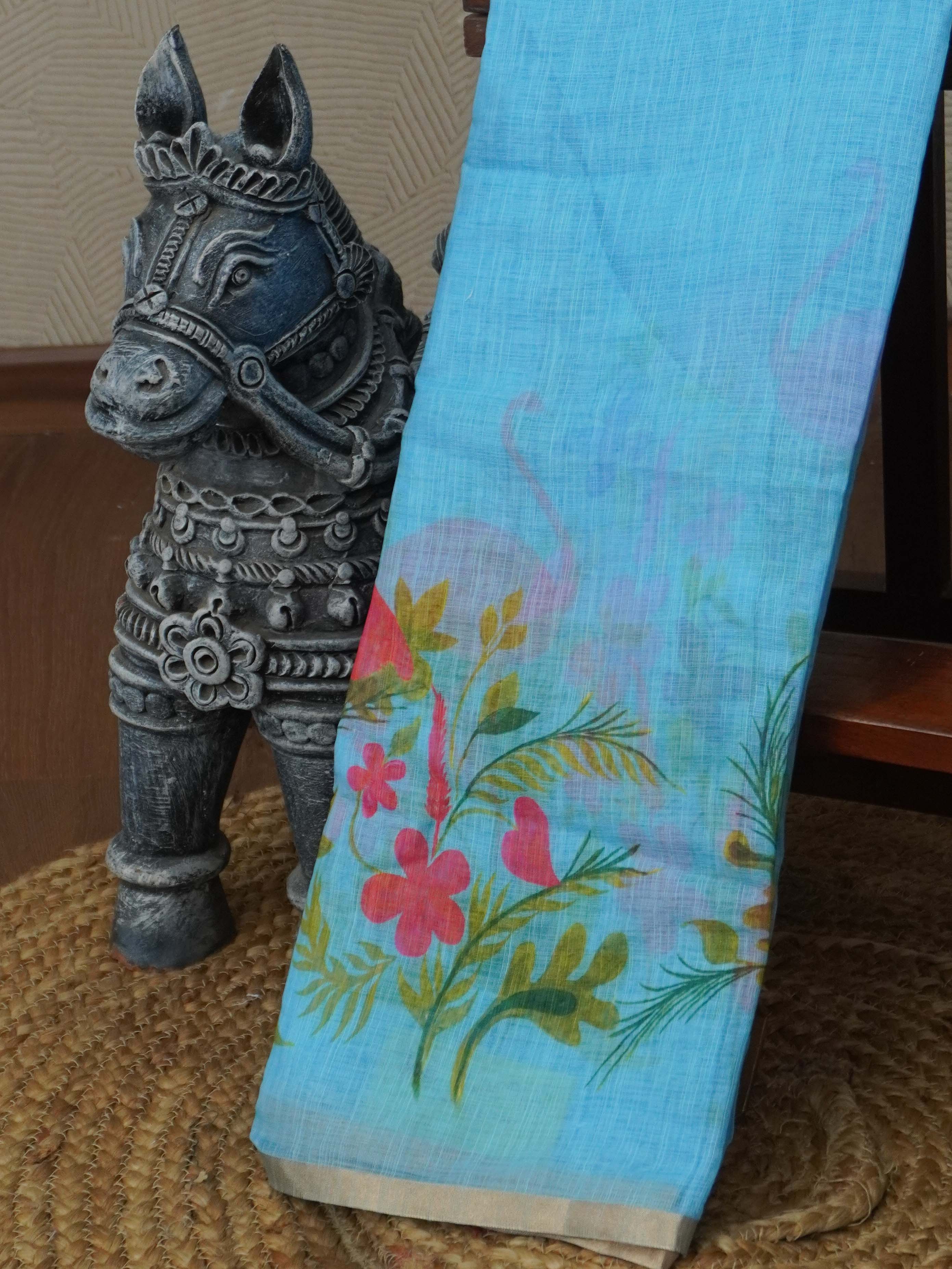 Linen Cotton Saree | TTDS3420