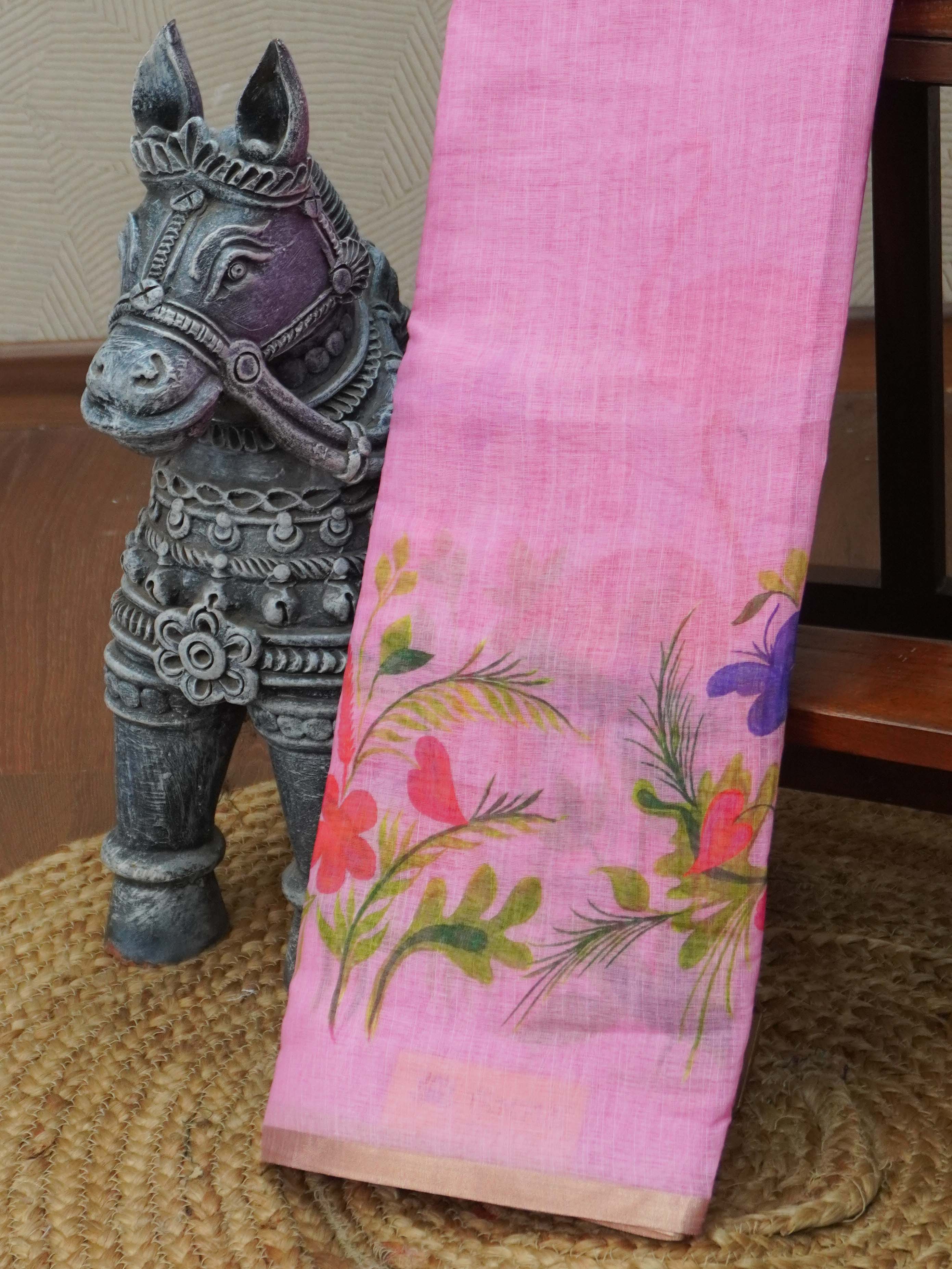 Linen Cotton Saree | TTDS3420