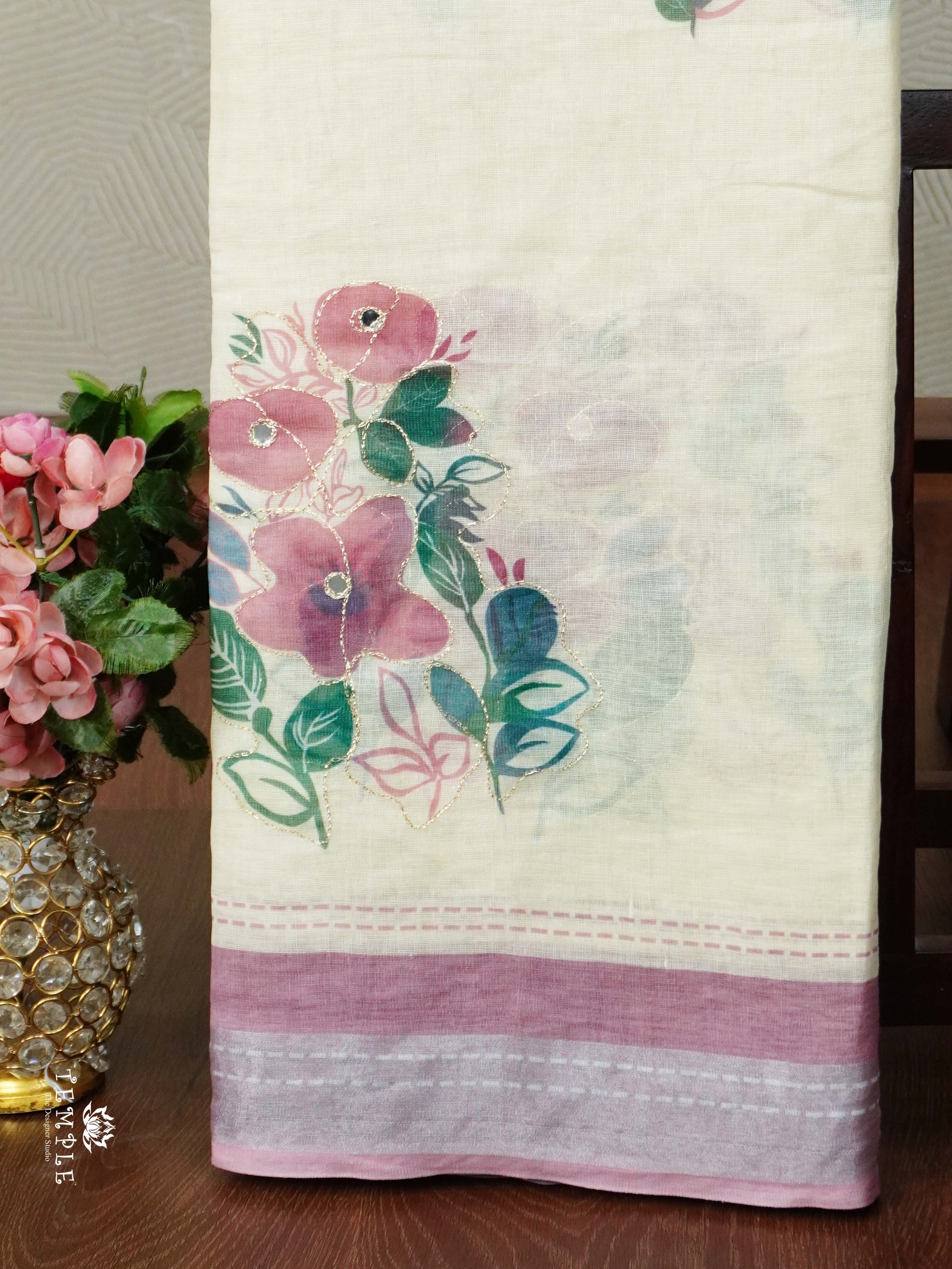 Chanderi Cotton Saree With Zari Work | TTDS2495