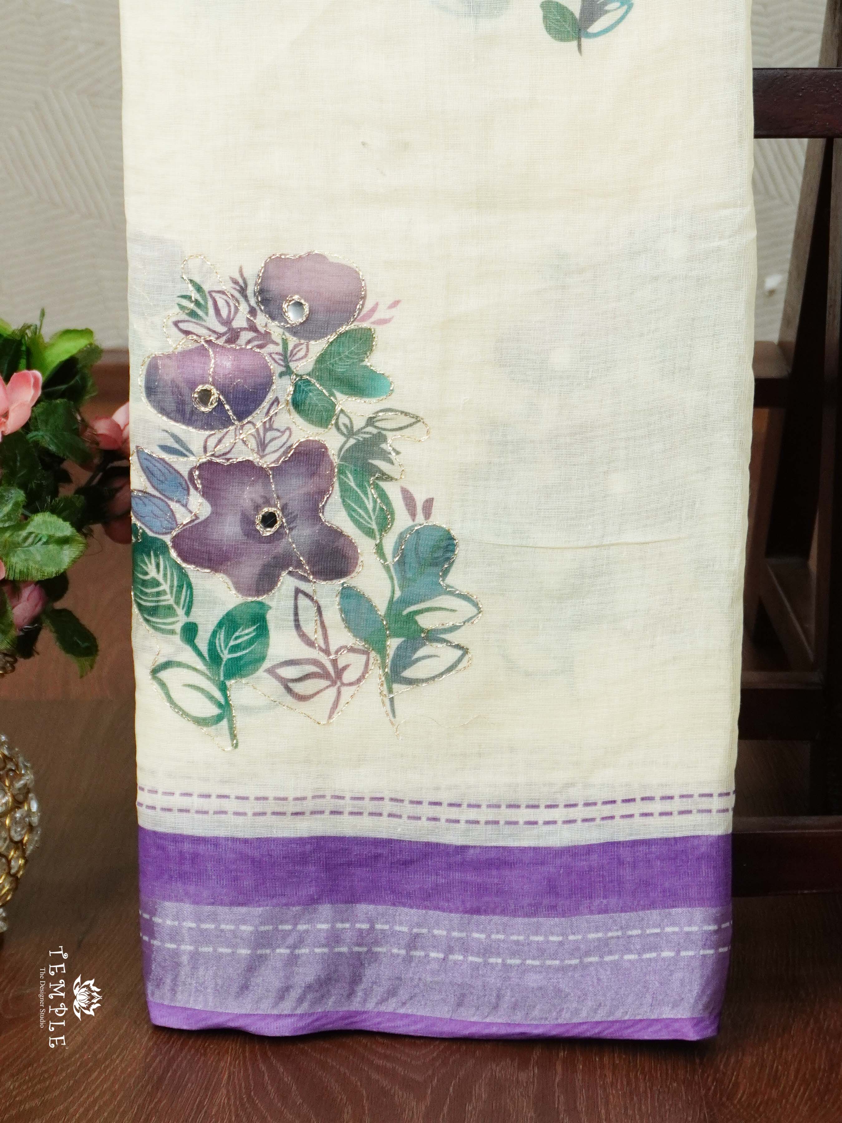Chanderi Cotton Saree With Zari Work | TTDS2495