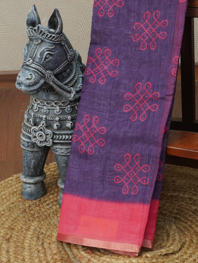 Linen Cotton Saree | TTDS3422