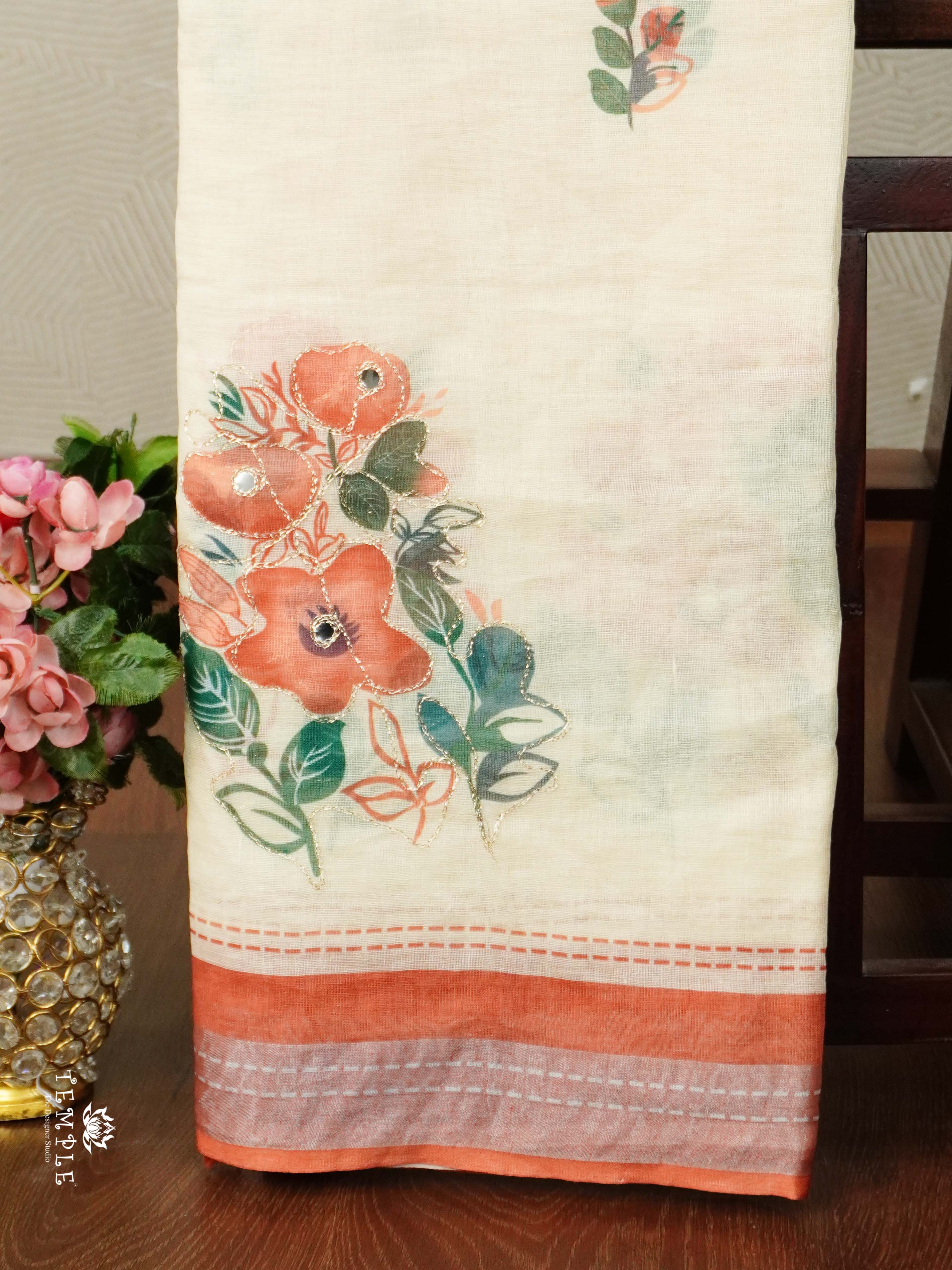 Chanderi Cotton Saree With Zari Work | TTDS2495