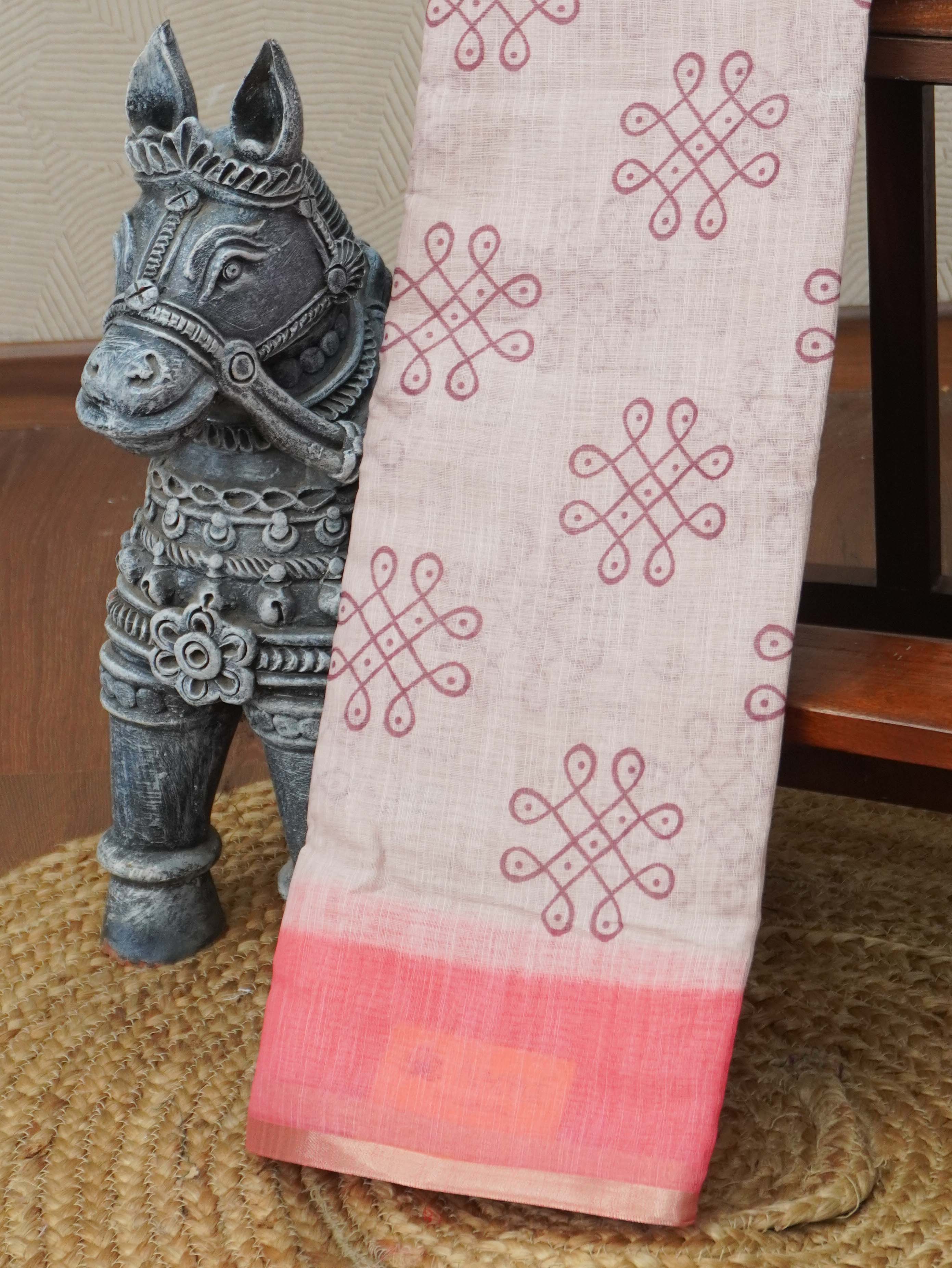 Linen Cotton Saree | TTDS3422