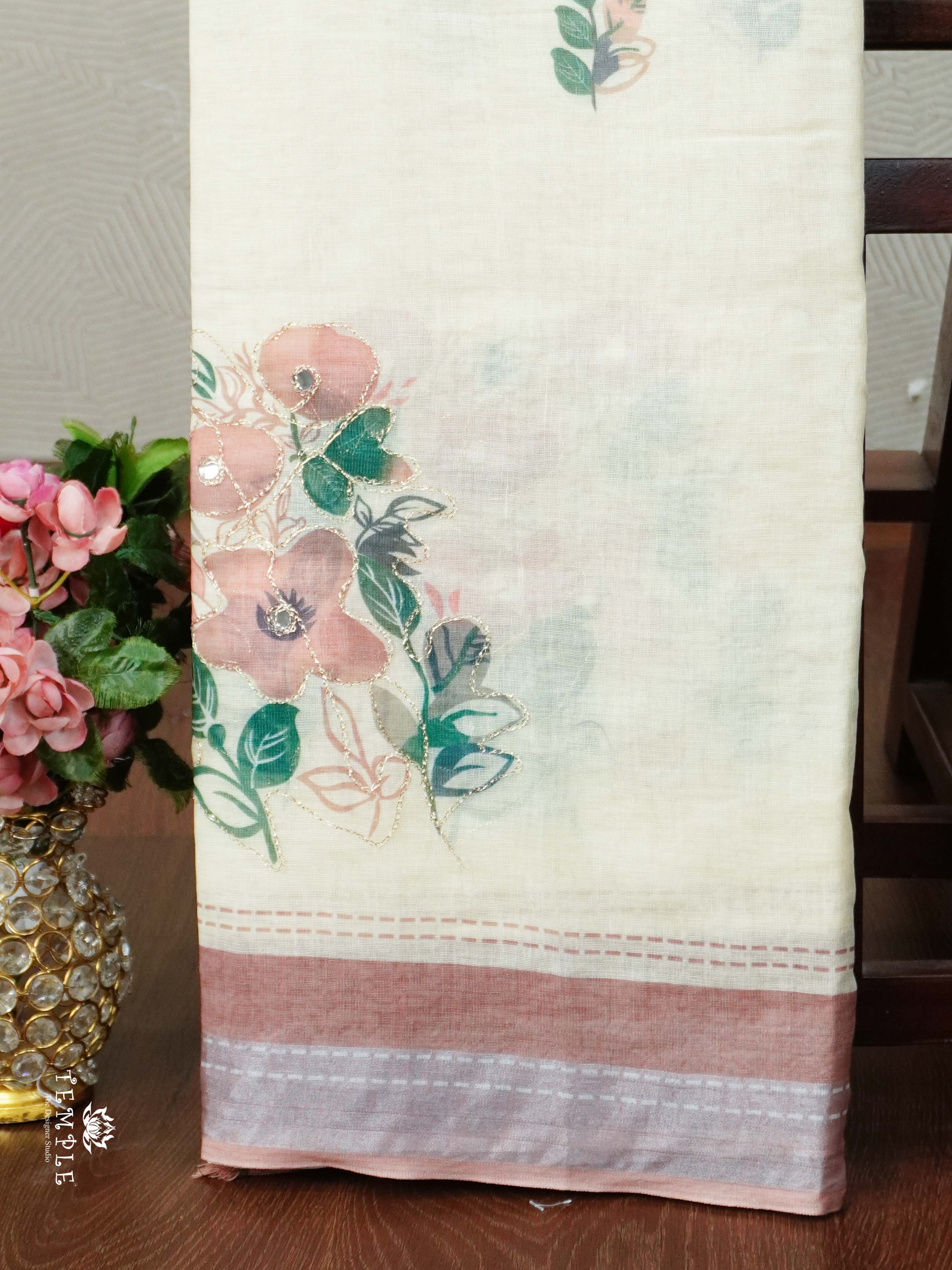 Chanderi Cotton Saree With Zari Work | TTDS2495