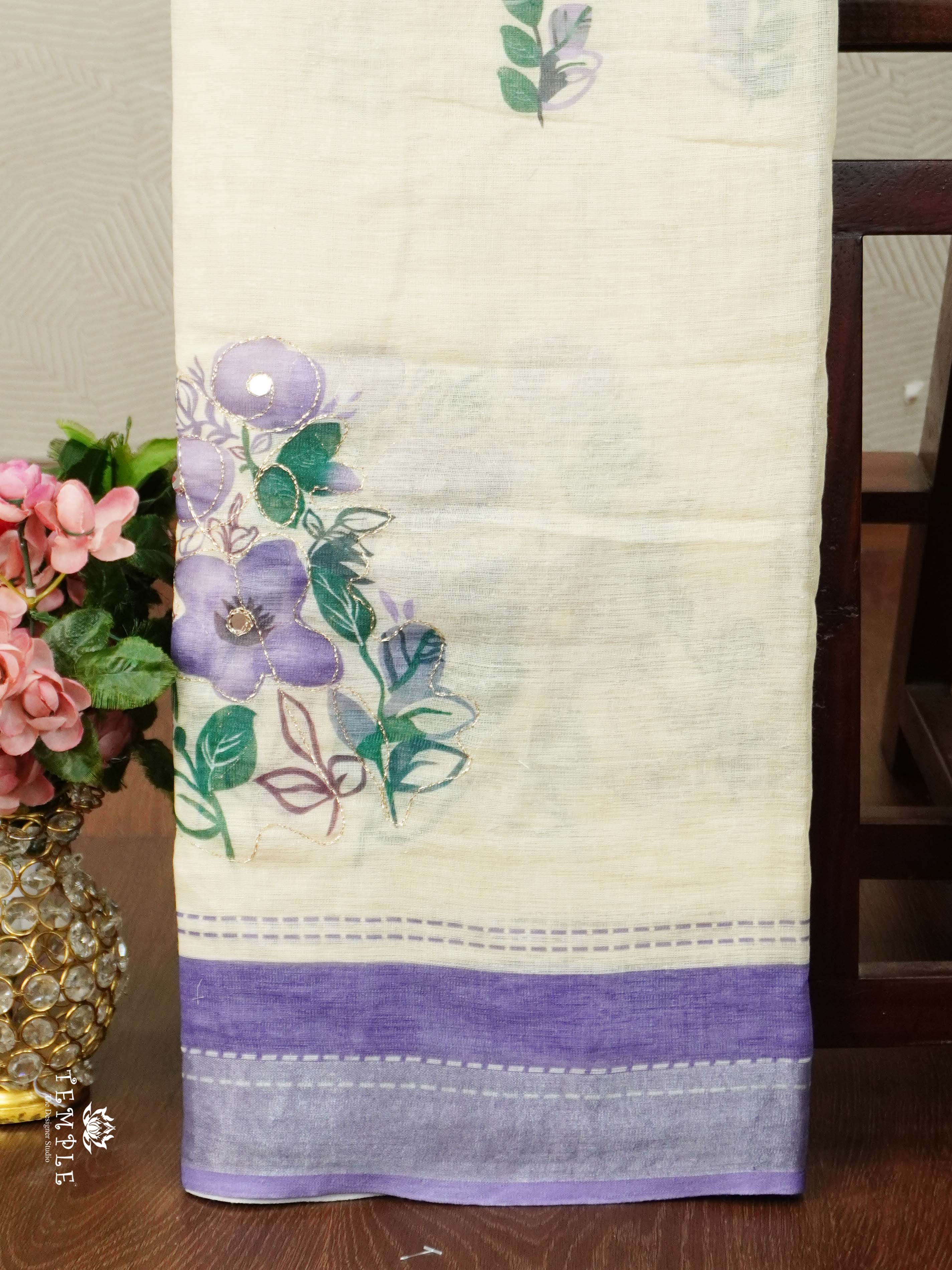 Chanderi Cotton Saree With Zari Work | TTDS2495